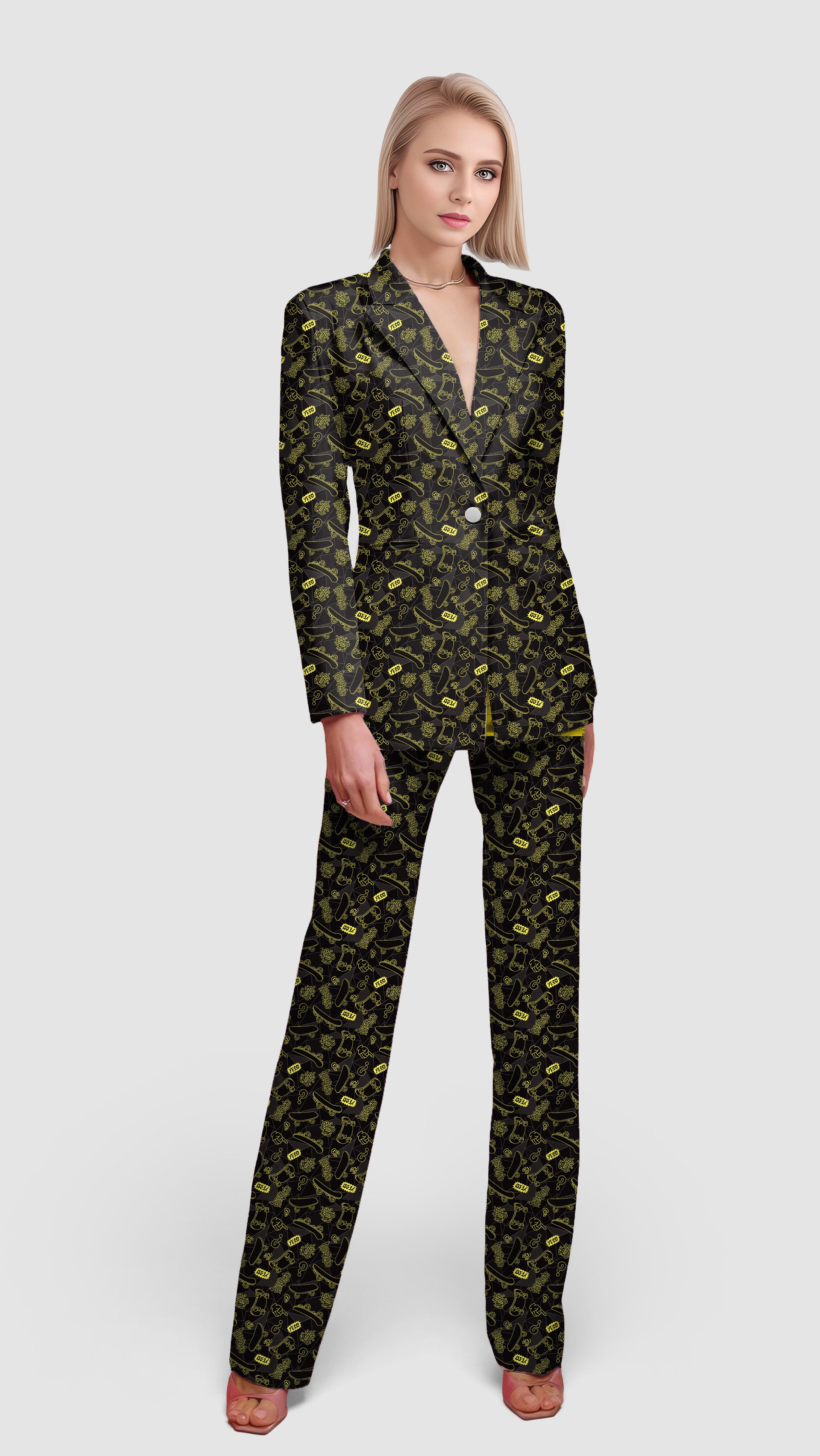 Yessie Women's Blazer Casual Work Office Blazer Suit set