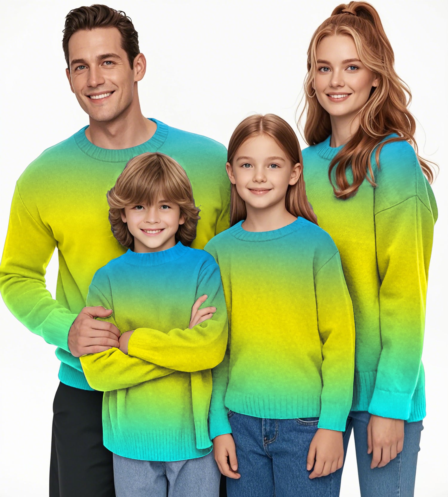 Neon Gradients Crewneck Pullover Ugly Sweater Men Women boy girl family
