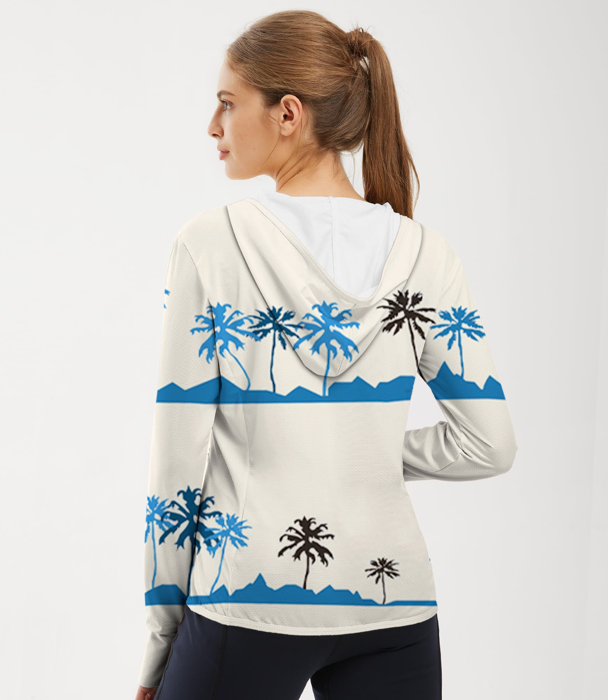 Women's Outdoor palm tree Golf Sun Protection Slim Fit zip hoodies