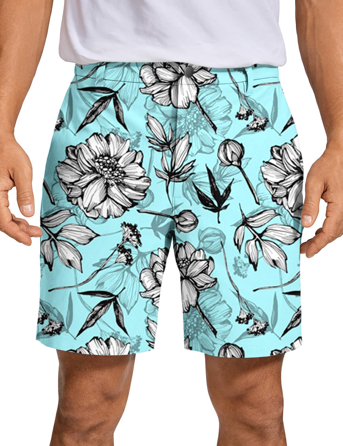Men Blue Tropics Golf Shorts