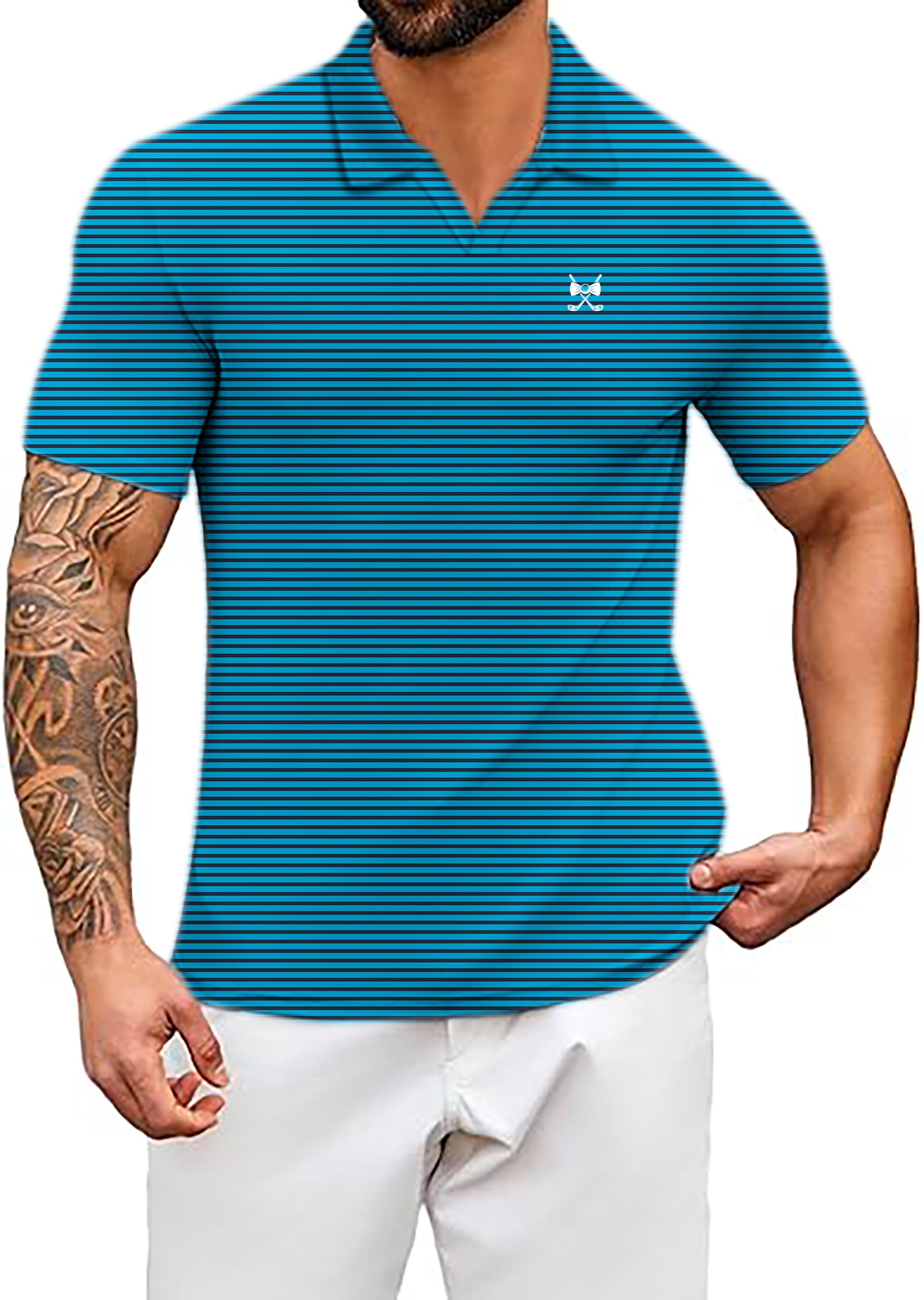 Men's Daytona MVP Navy V Neck Golf Polo Shirts