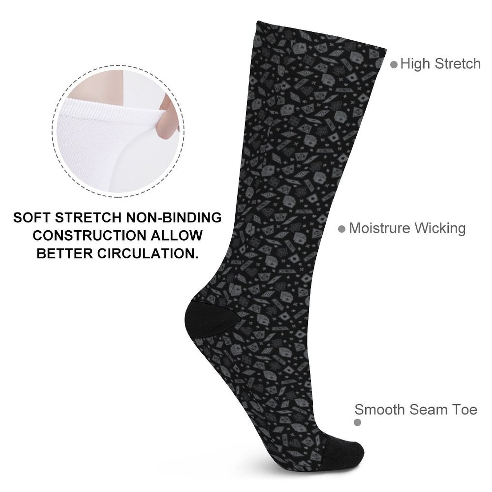 poker Prined socks Gifts for Men Women