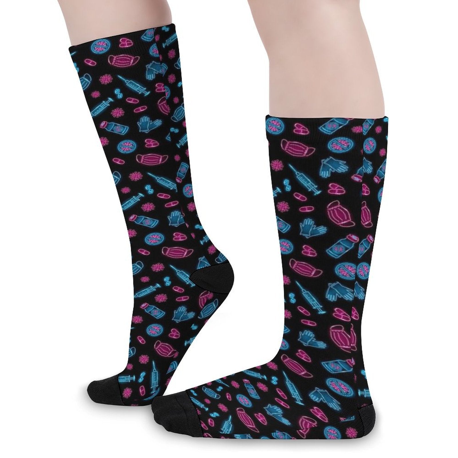 Neon Nurse Prined socks Gifts for Men Women