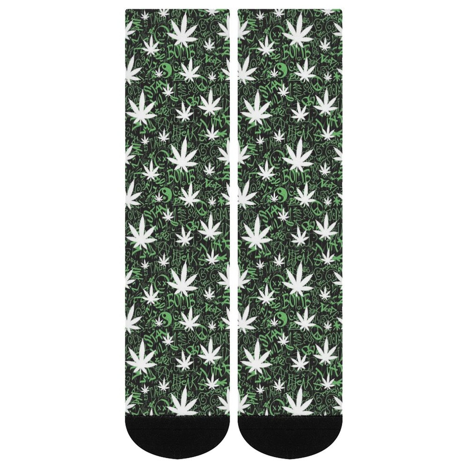 Leafy Grafitti Prined socks Gifts for Men Women
