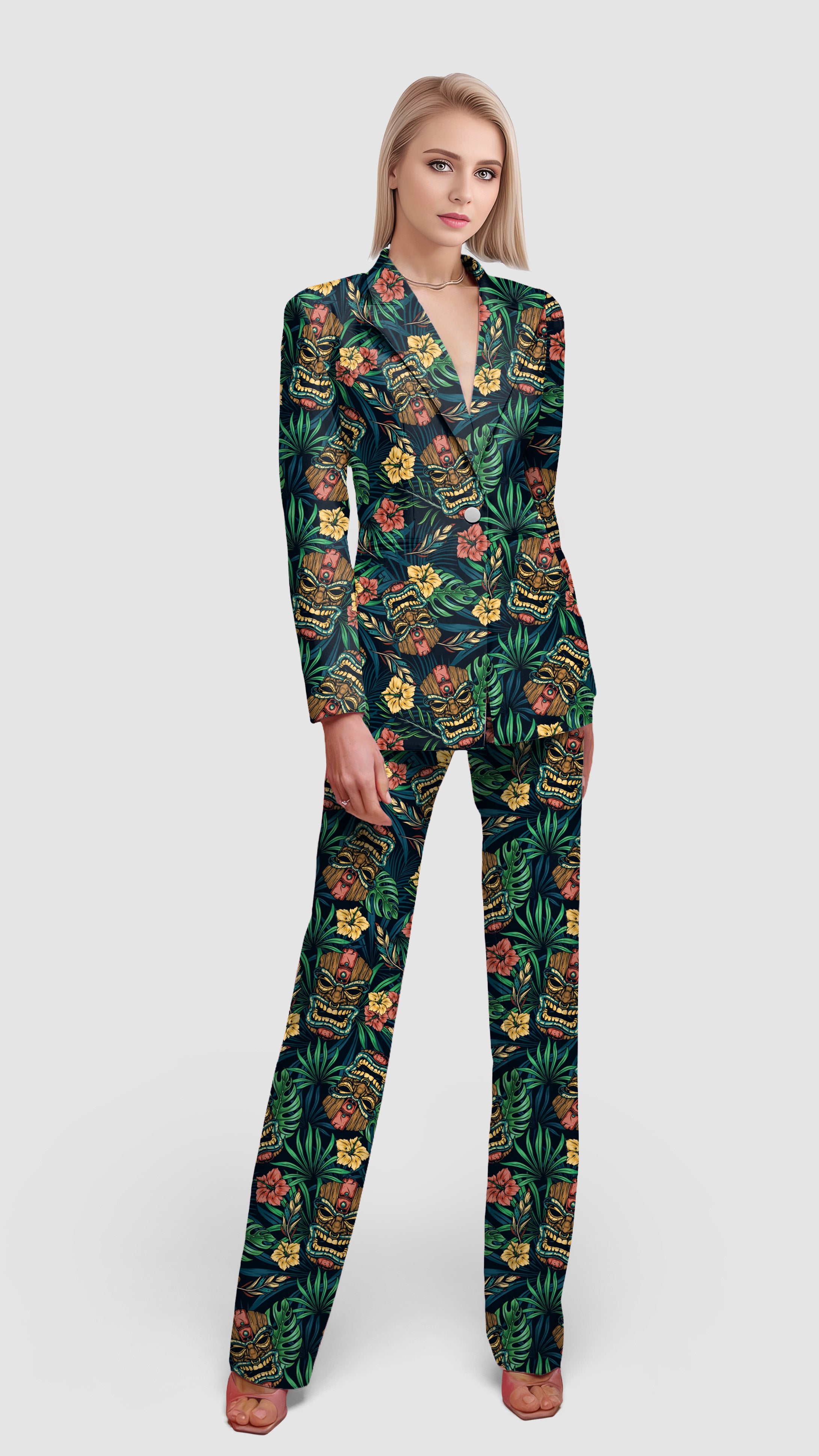 Masked Sacrifice-Women's Blazer Casual Work Office Blazer Suit set