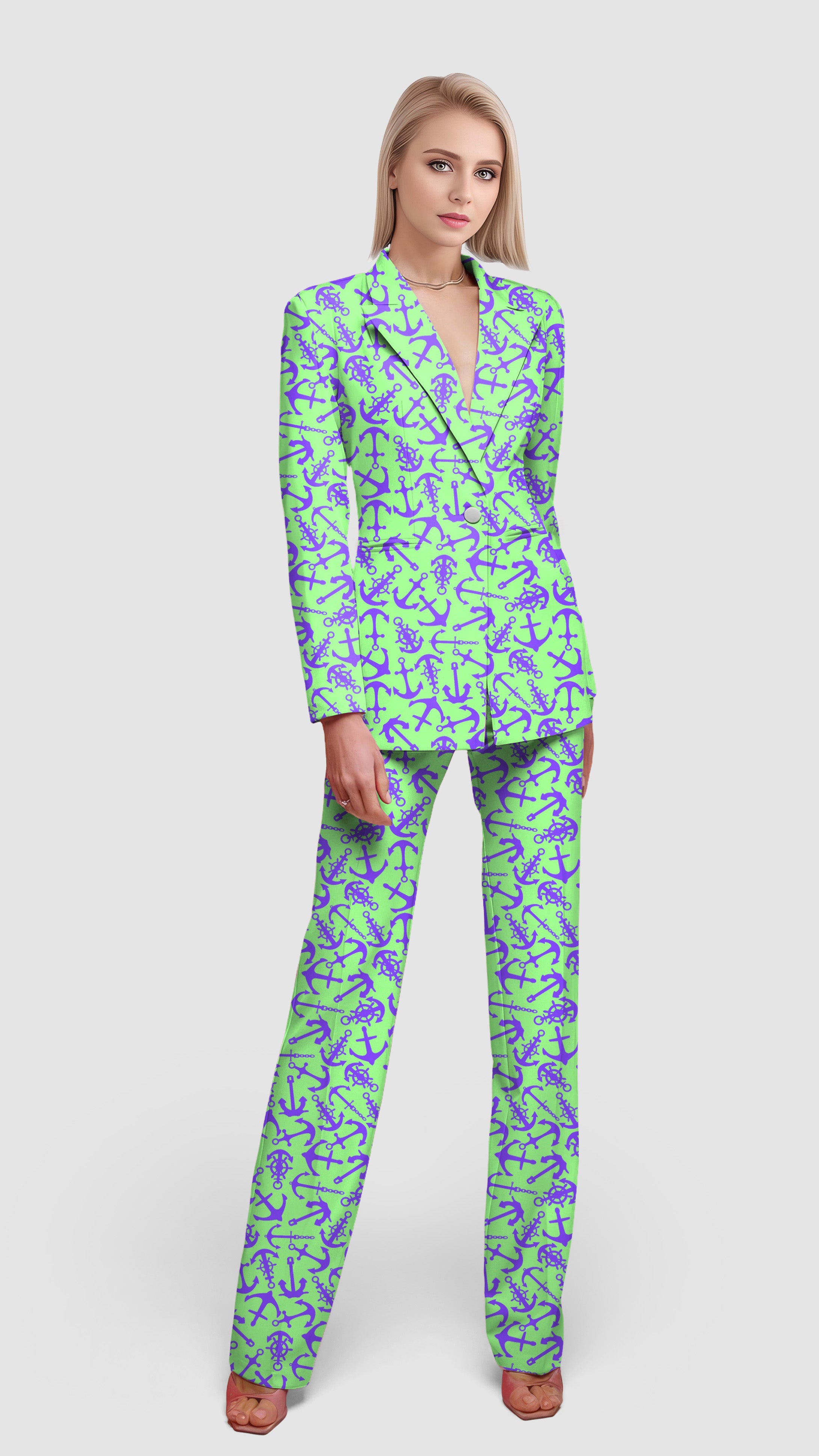 Anchor-Women's Blazer Casual Work Office Blazer Suit set