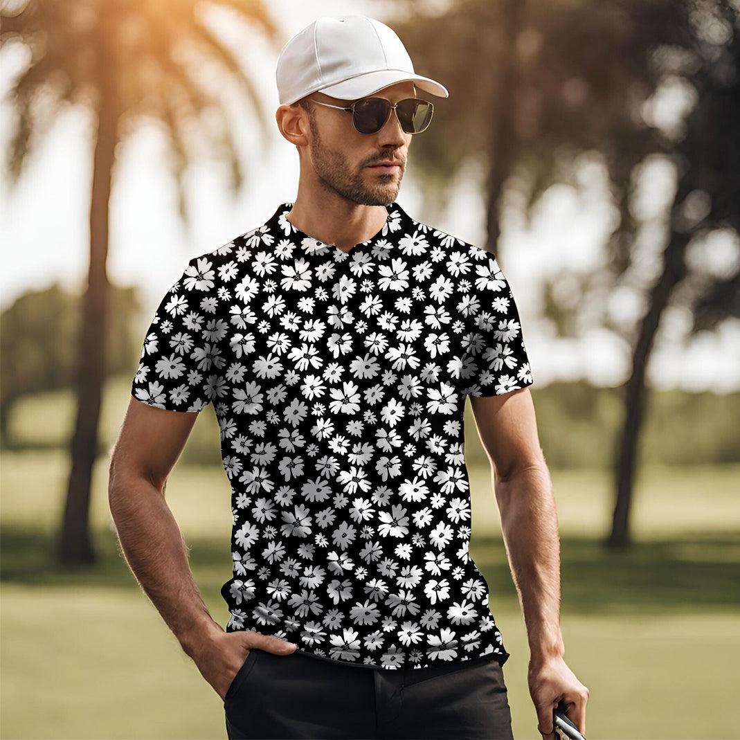 Men's Zebra Daisy golf polo