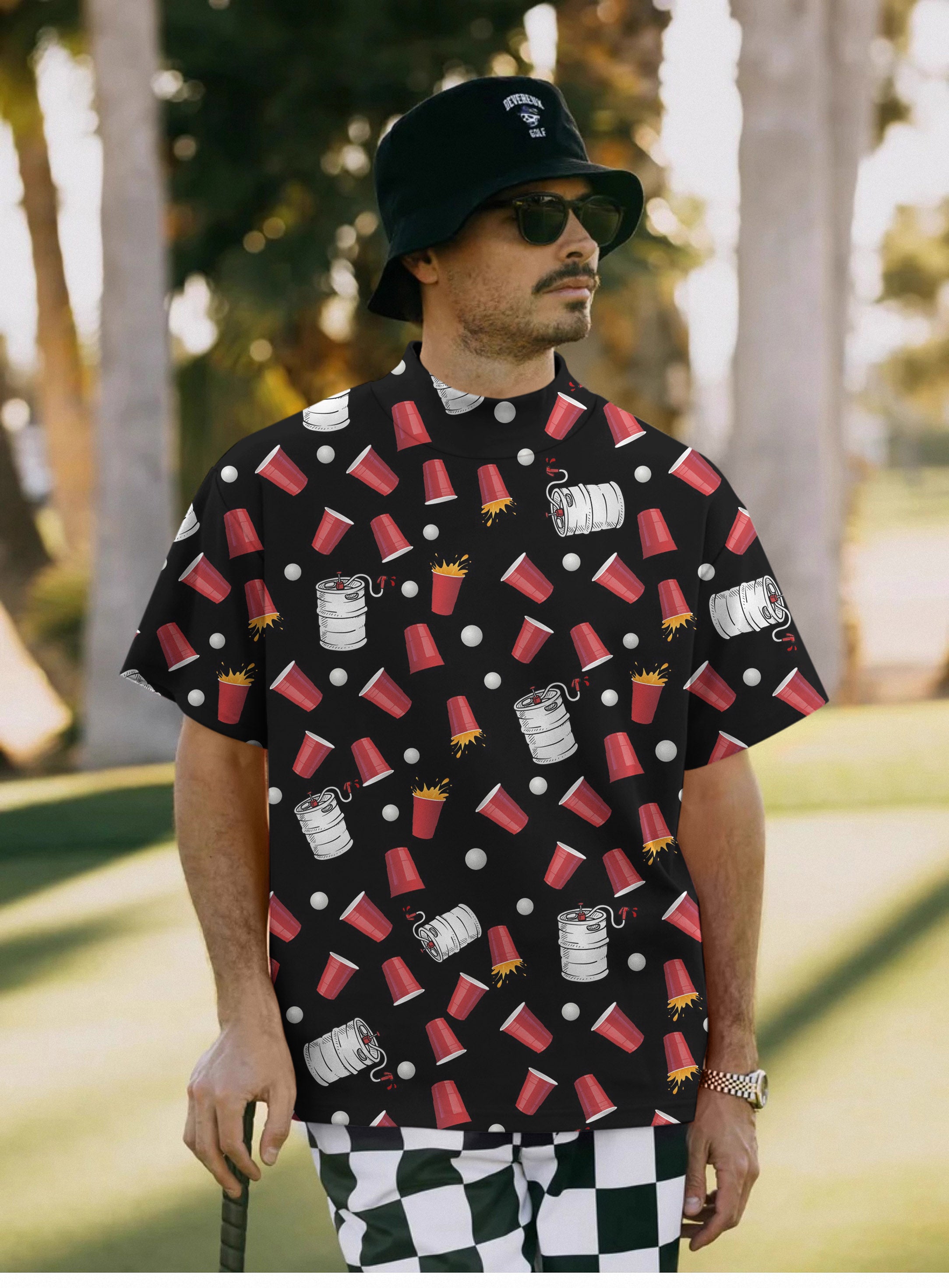 Men's Kegs & Cups Pullover High neck Long/Short sleeve T-Shirt