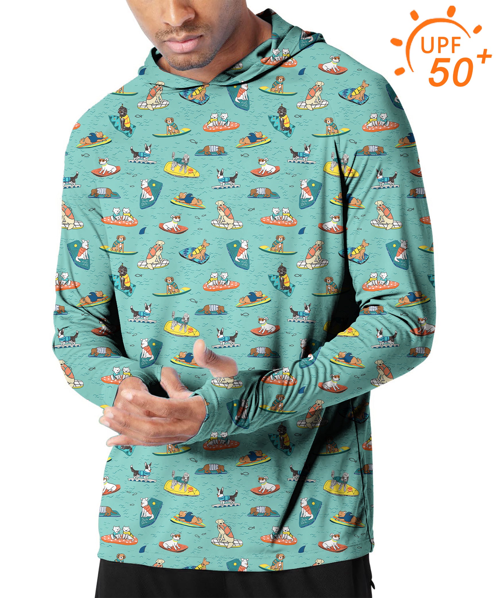 Men's Outdoor Dog Skateboarding Golf Sun Protection Slim Fit hoodies