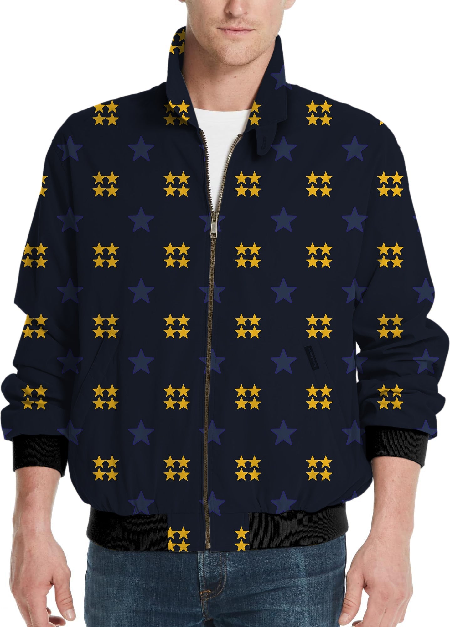 limited edition men's American star golf windbreaker jacket with star pattern