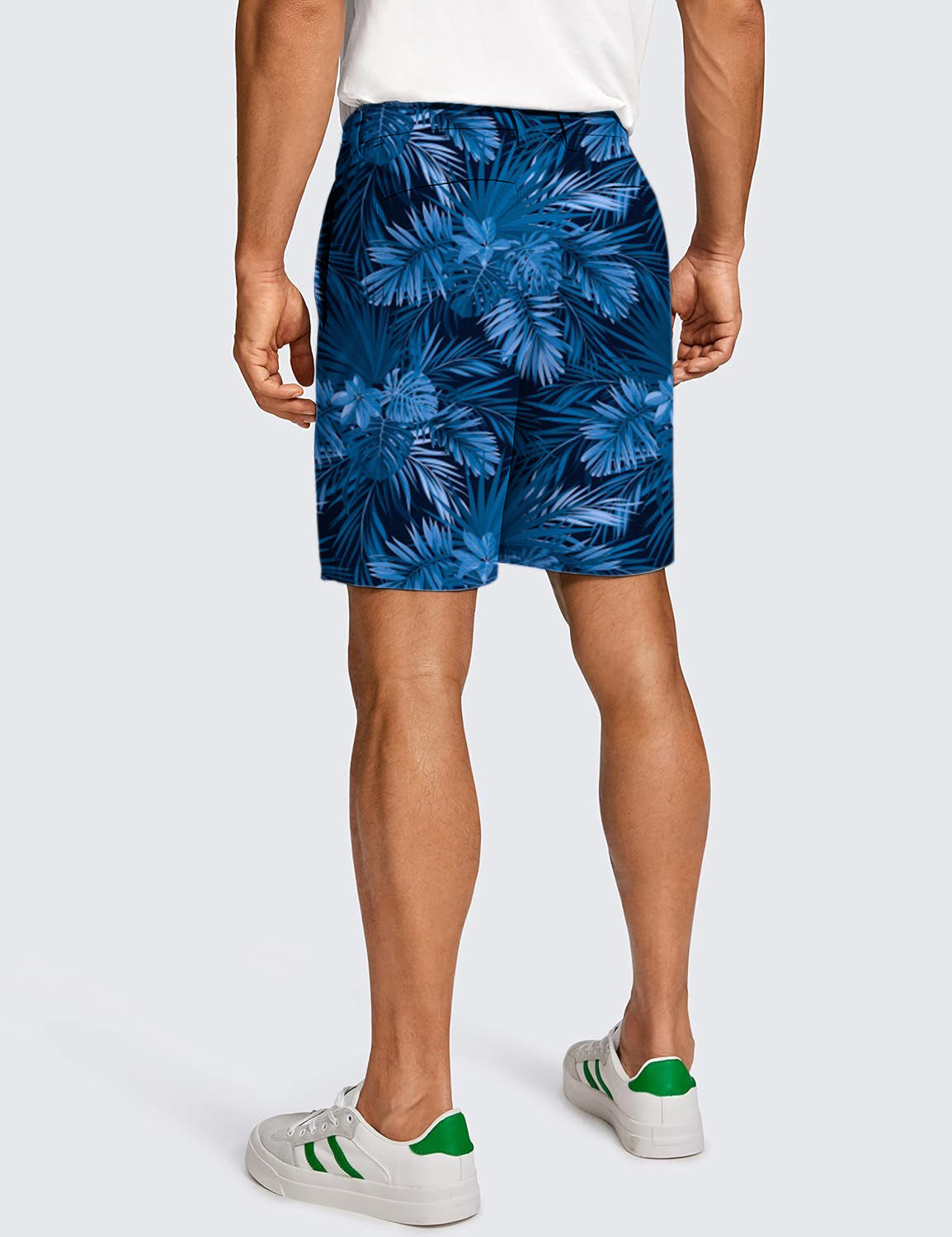 Men Blue Leaf Golf Shorts