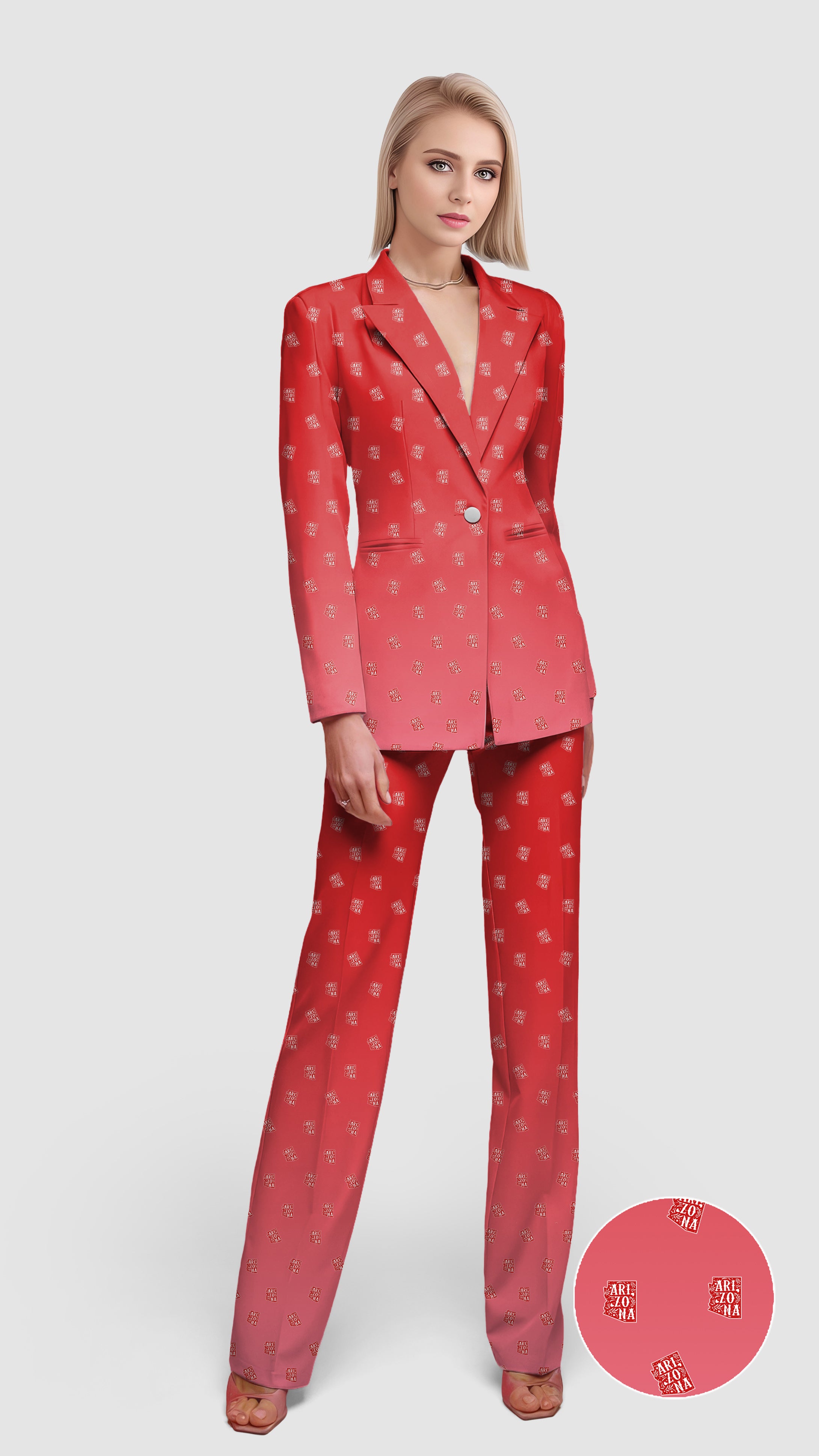 Red Arizona Women's Blazer Casual Work Office Blazer Suit set