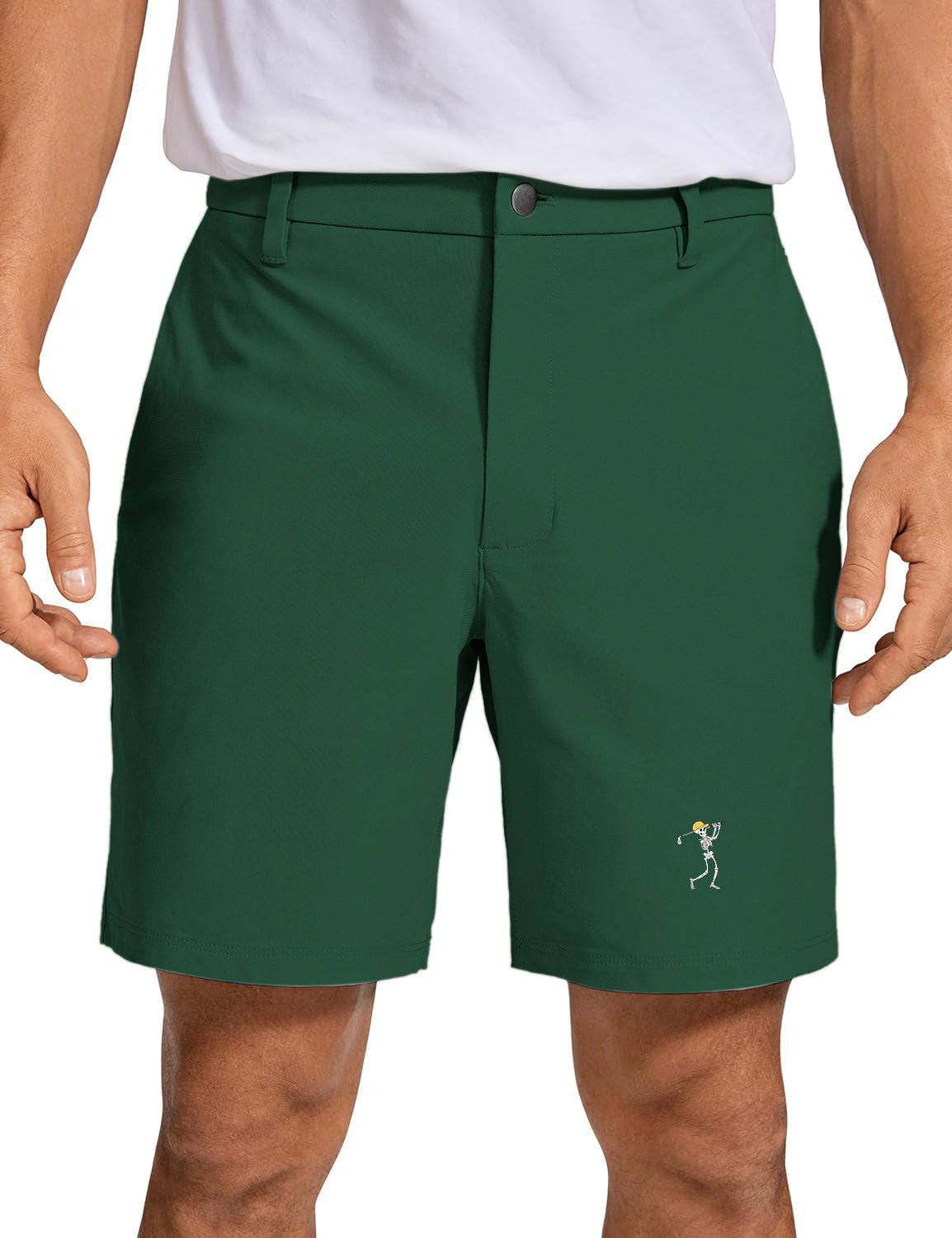 Men's Yellow Green Halloween Skeleton Golf Golf Shorts
