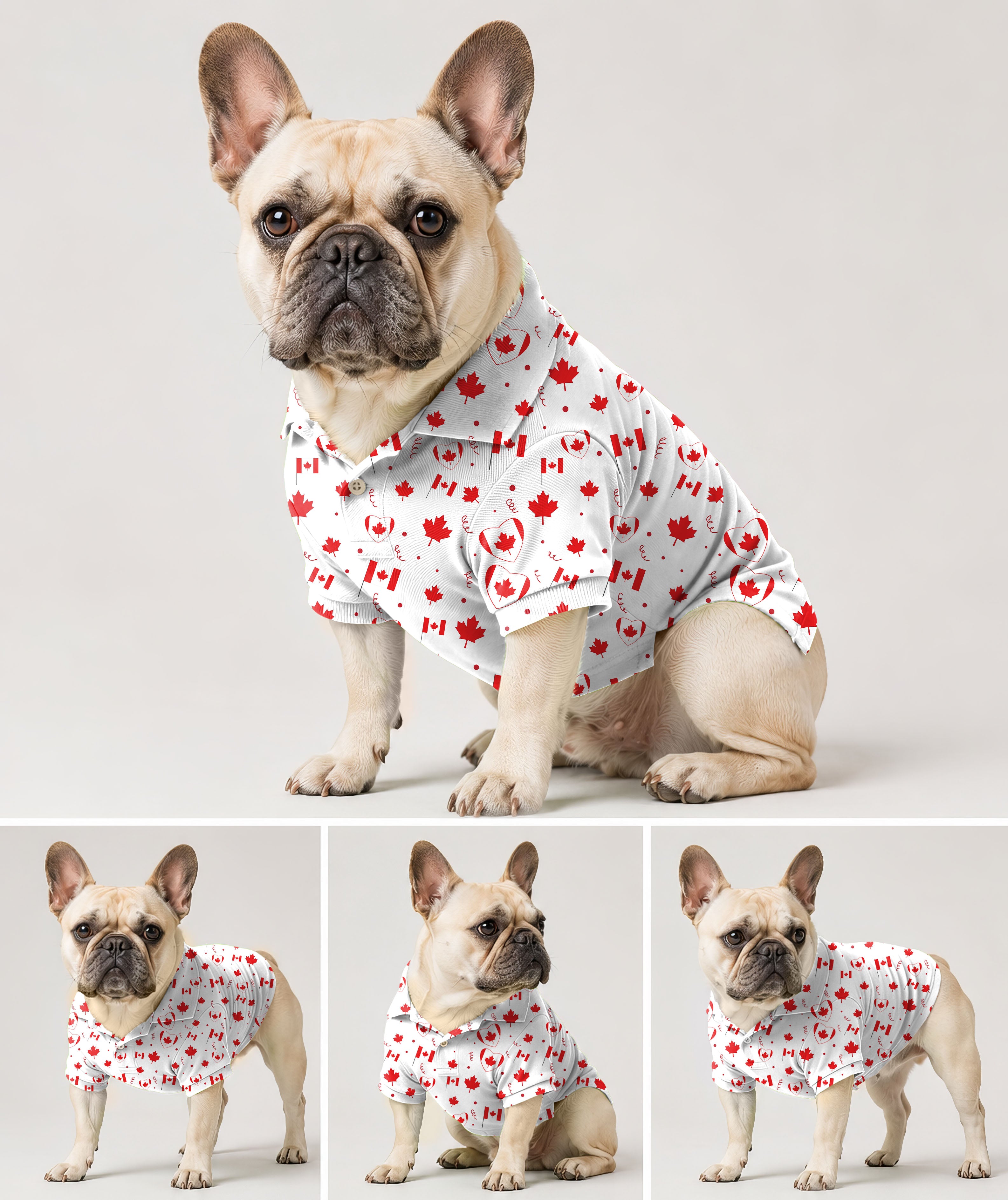 Dog's Canadian Patriotic Flag Polo