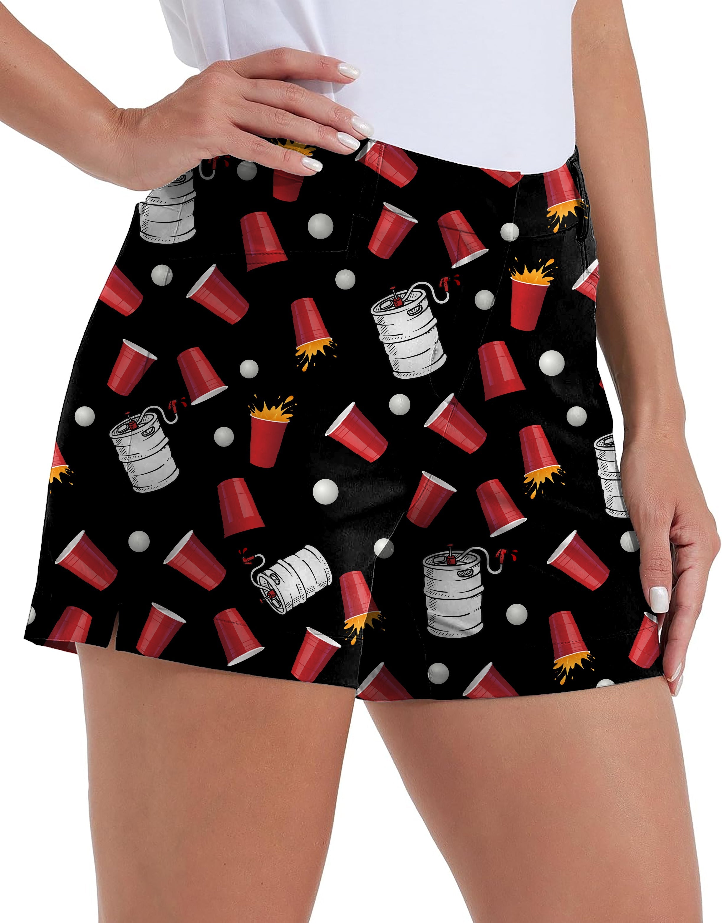 Women's Kegs & Cups Own Logo quick-drying golf shorts with pockets, waterproof and casual outdoor wear