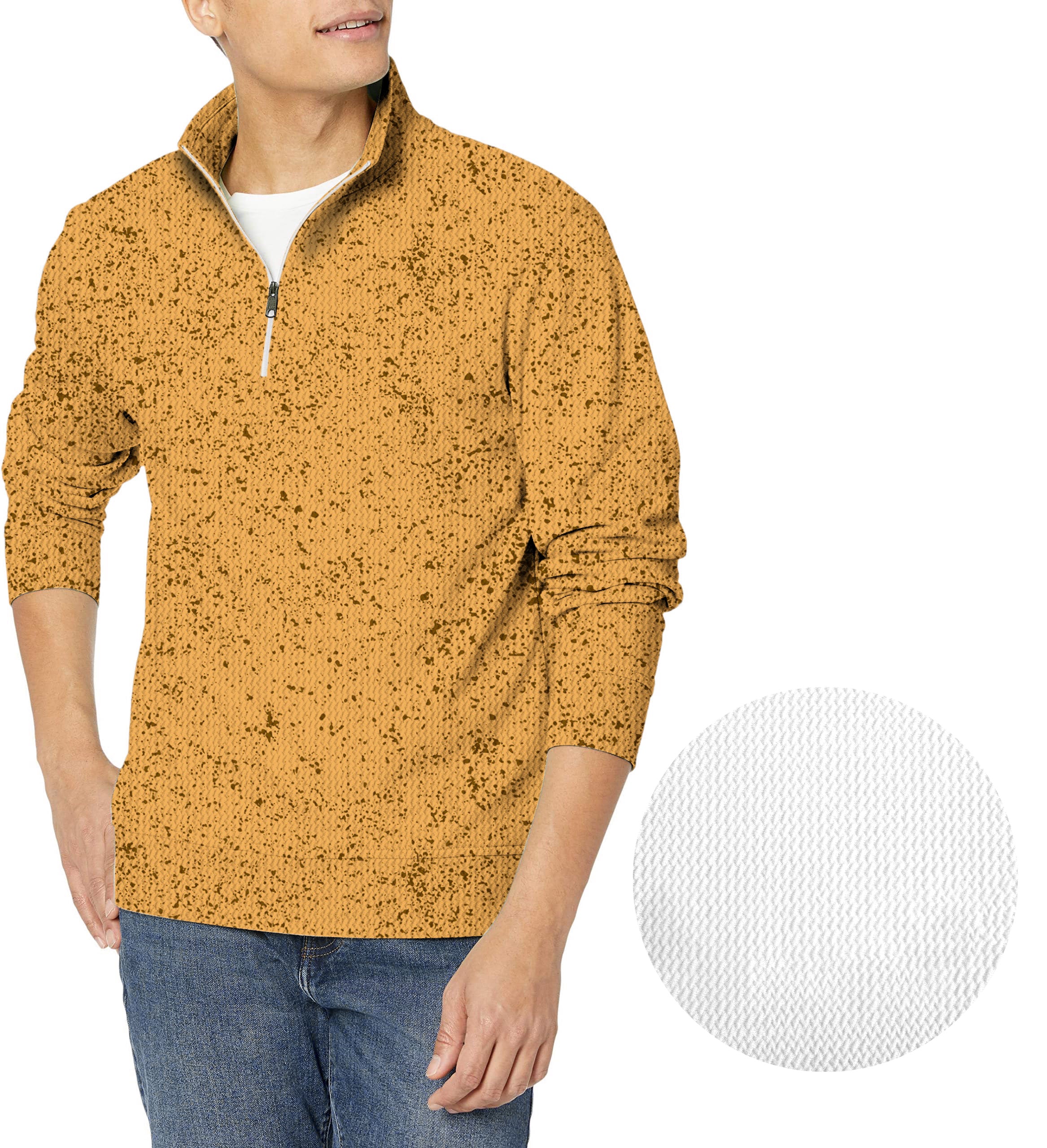 Grange-Men's Golf Waffle Zipper Pullover