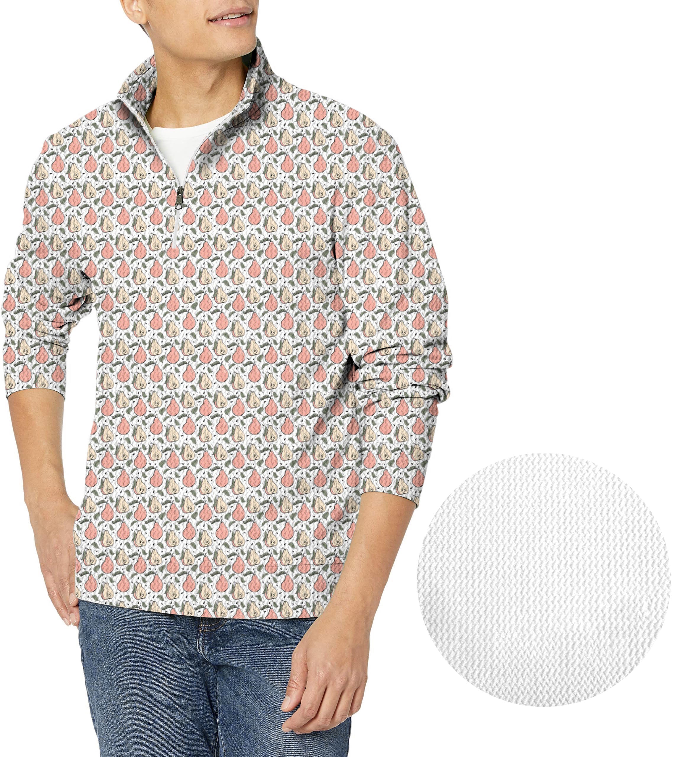 Pears Funny-Men's Golf Waffle Zipper Pullover
