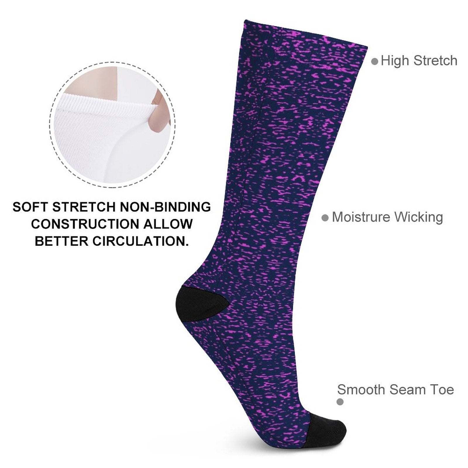 Purple spots Prined socks Gifts for Men Women