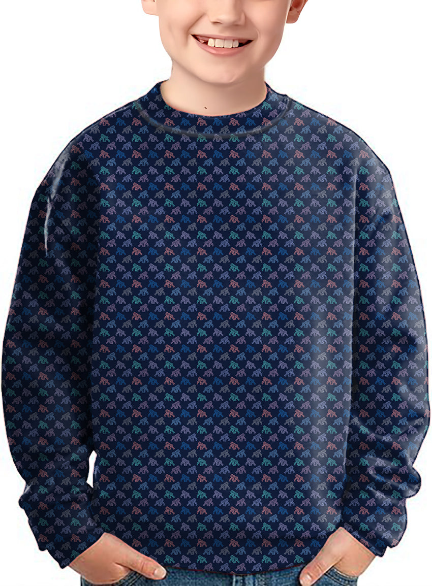 monkeys Crewneck Pullover Kids Ugly Sweater