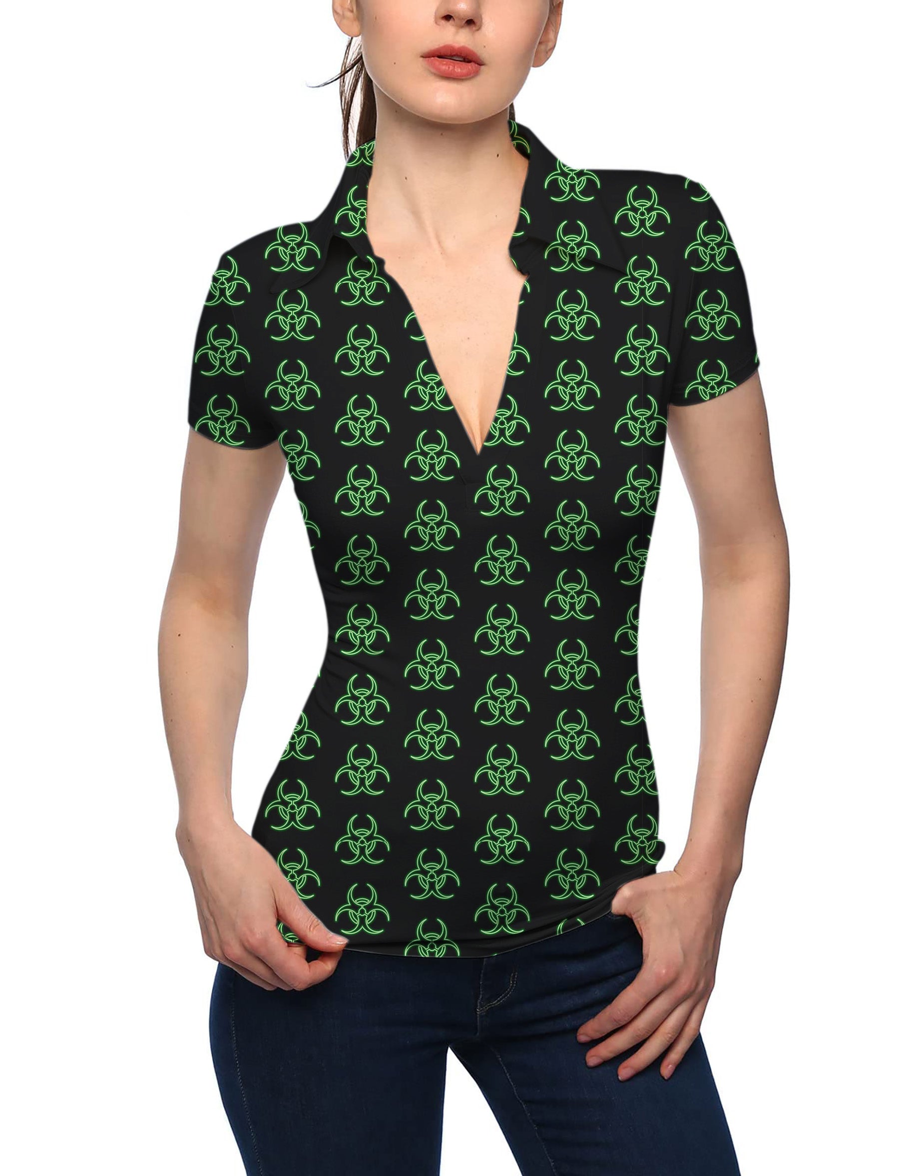 Women's Hazardous Player V Neck Golf Polo