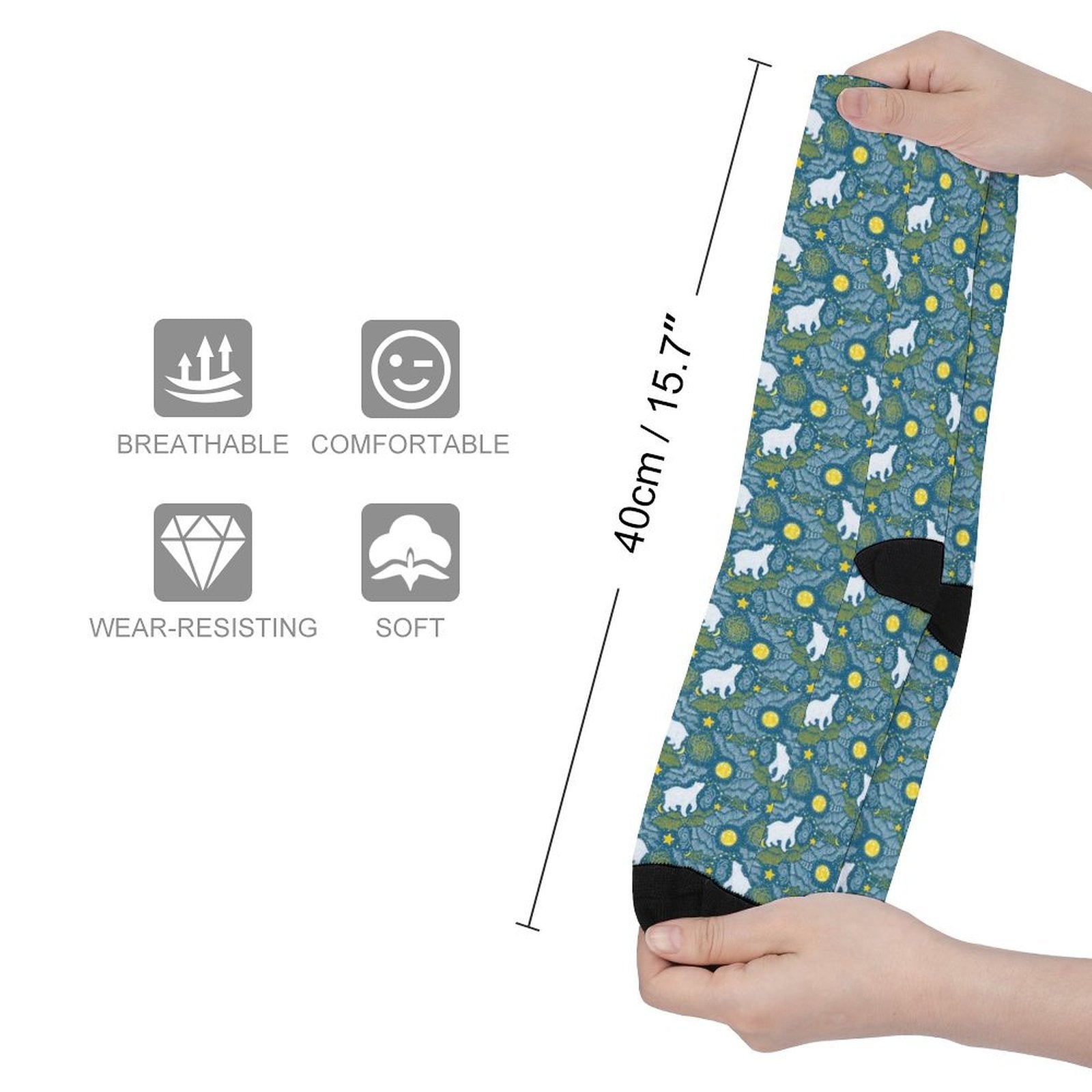 Star mountain bear Prined socks Gifts for Men Women