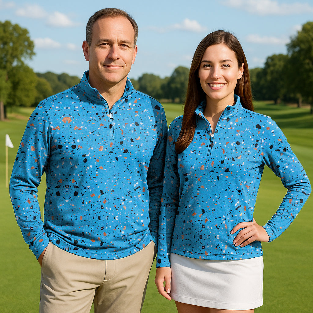 Chip Shot Couple Golf Active 3/4 Zipper Top Long Sleeves