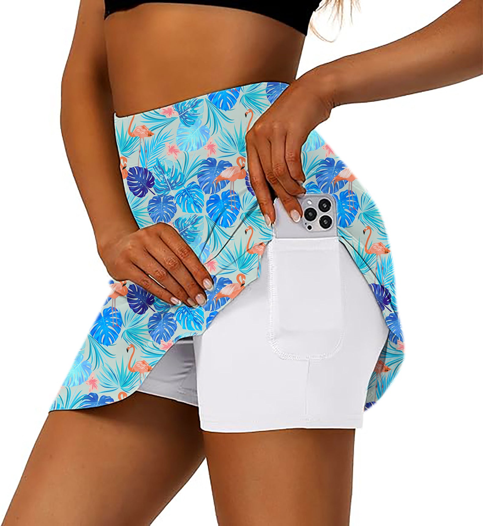 Cool Flamingos Women's Athletic Golf Skorts Flared Skirts