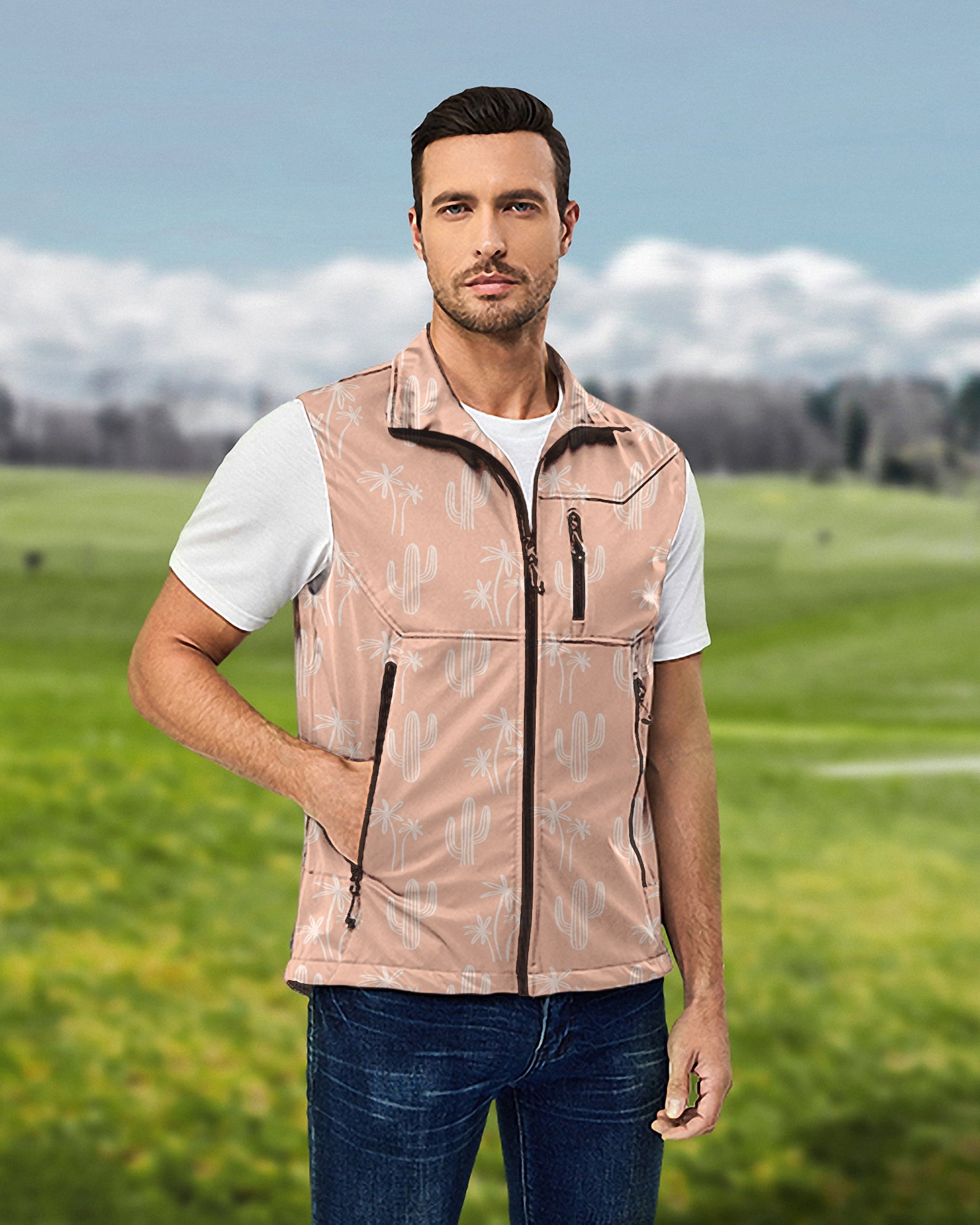 Men's Desert Dweller Lightweight Softshell Vest Sleeveless Jacket for Golf Windproof Waterproof
