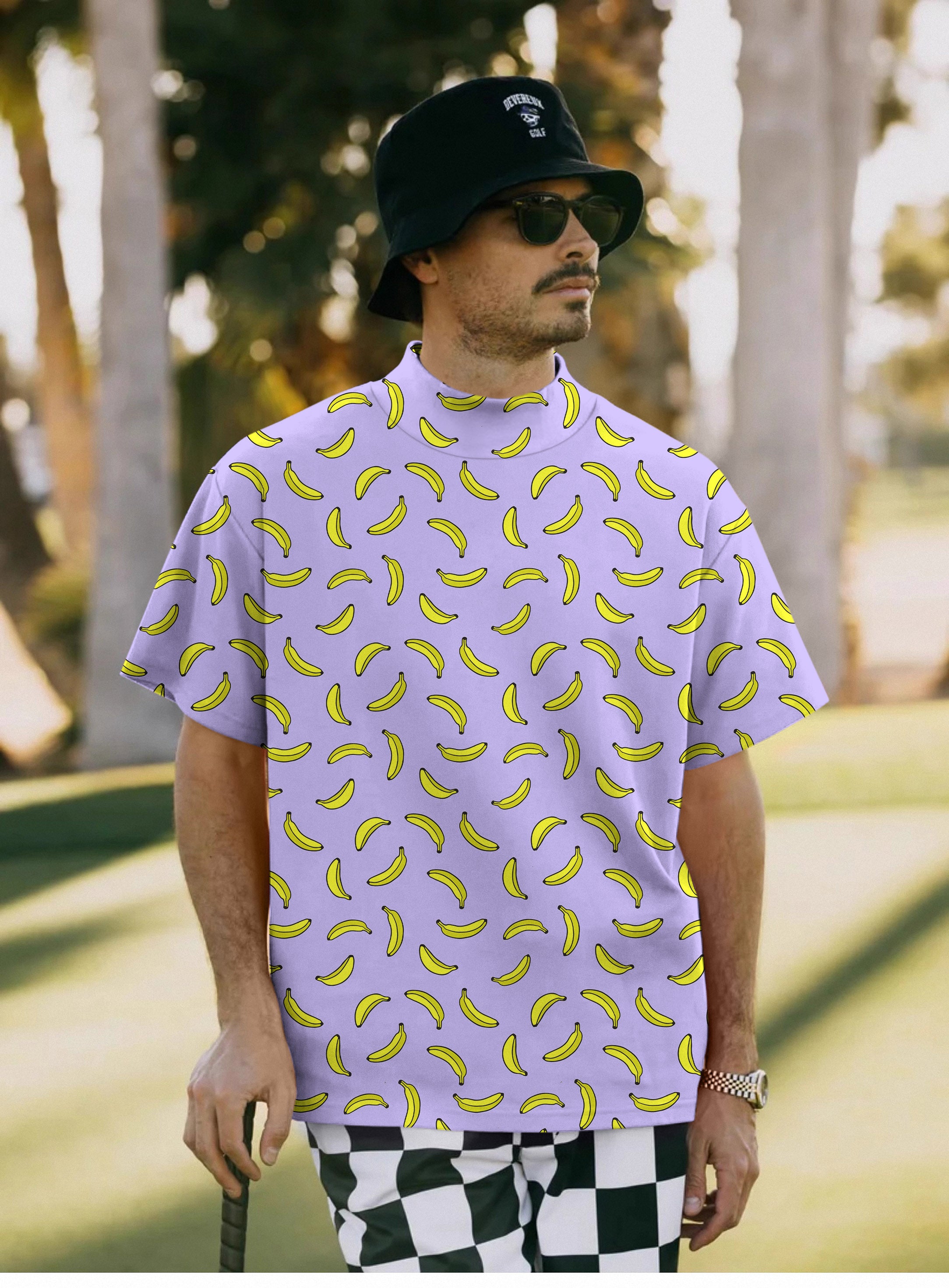 Men's Taro Purple Banana Pullover High neck Long/Short sleeve T-Shirt
