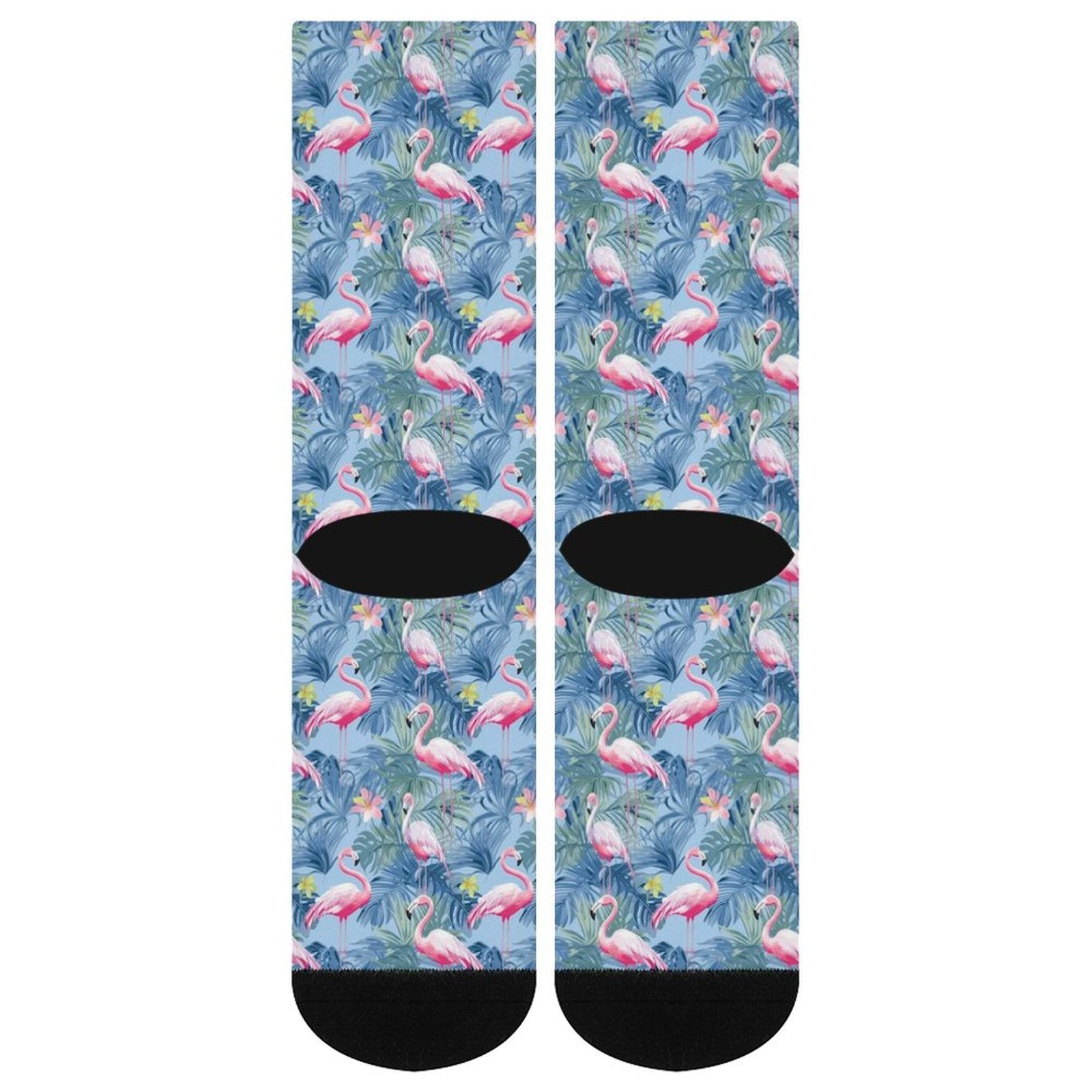 Tropical birds pink flamingo Prined socks Gifts for Men Women