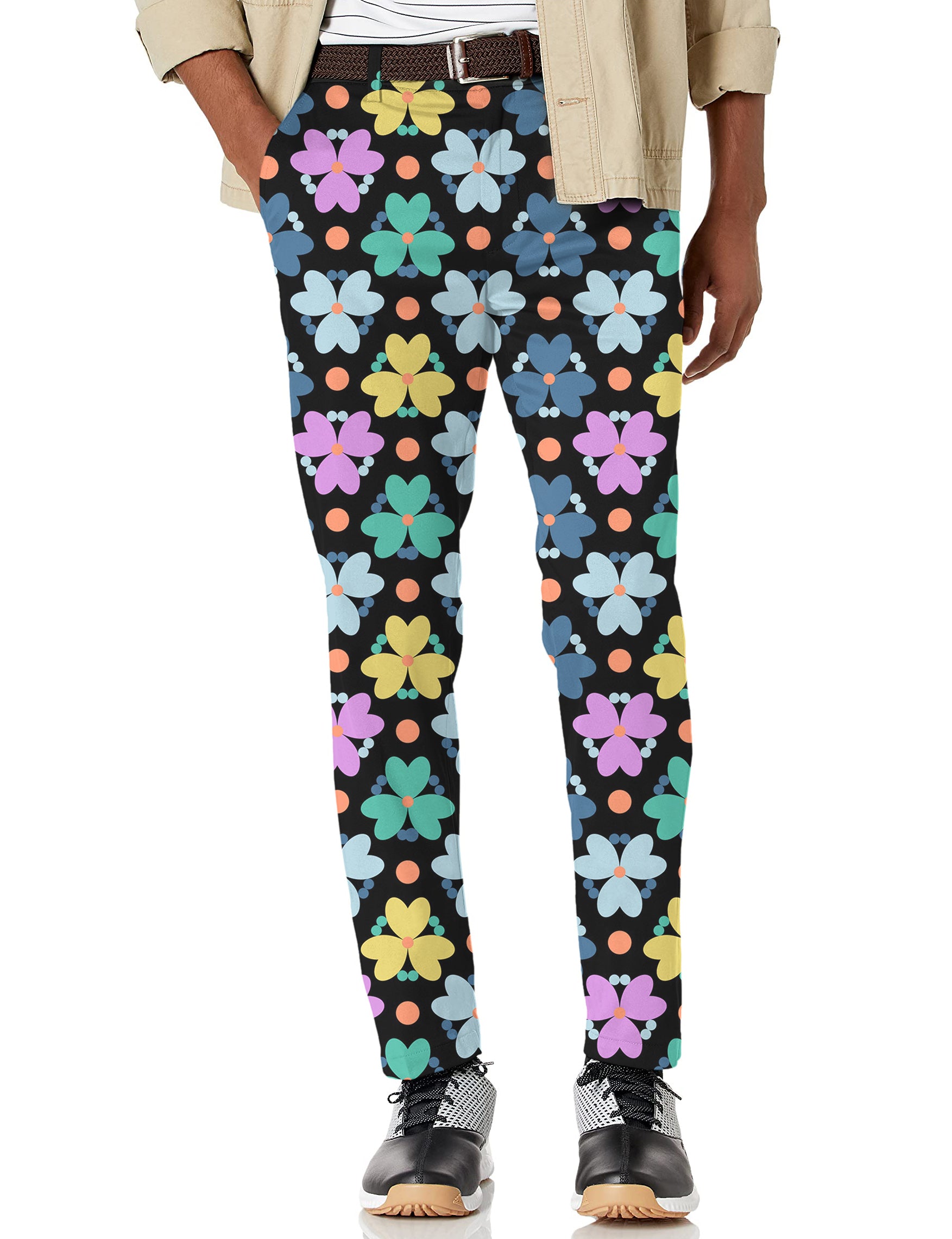 Men's Modern Flowers Stretch Golf Pants