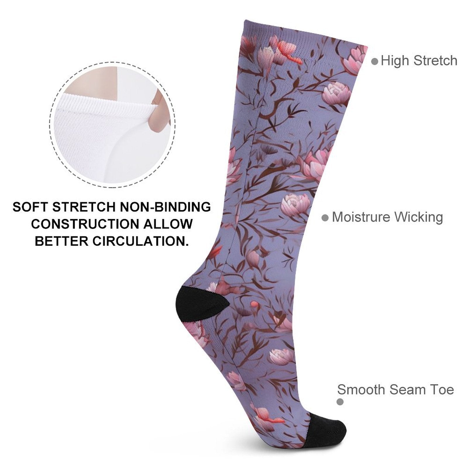 Cherry blossoms Prined socks Gifts for Men Women