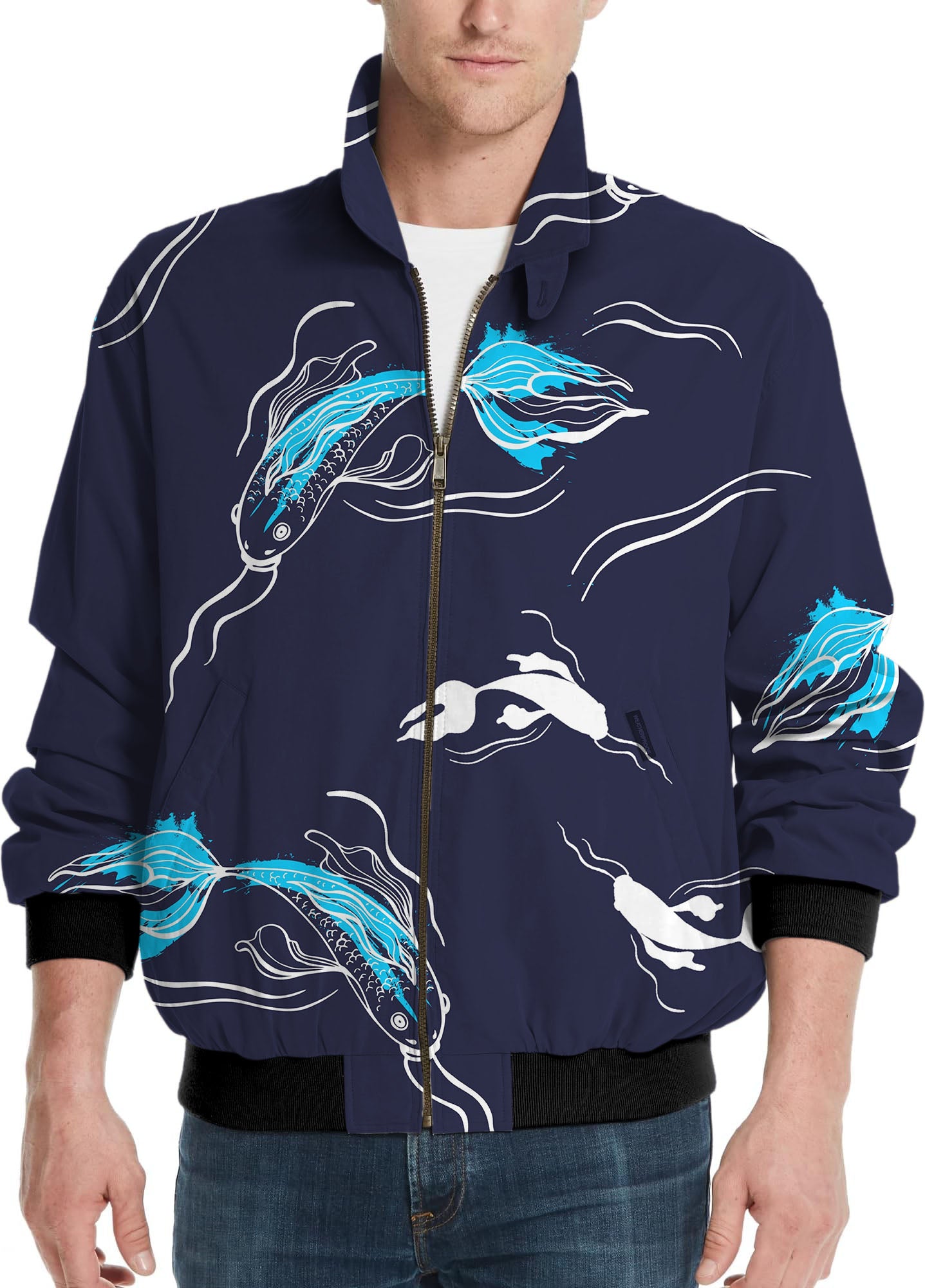 Diamond Accents Fish-Men's Golf Windbreaker Light Jacket