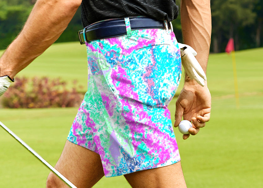 Men vintage fractal Golf Shorts