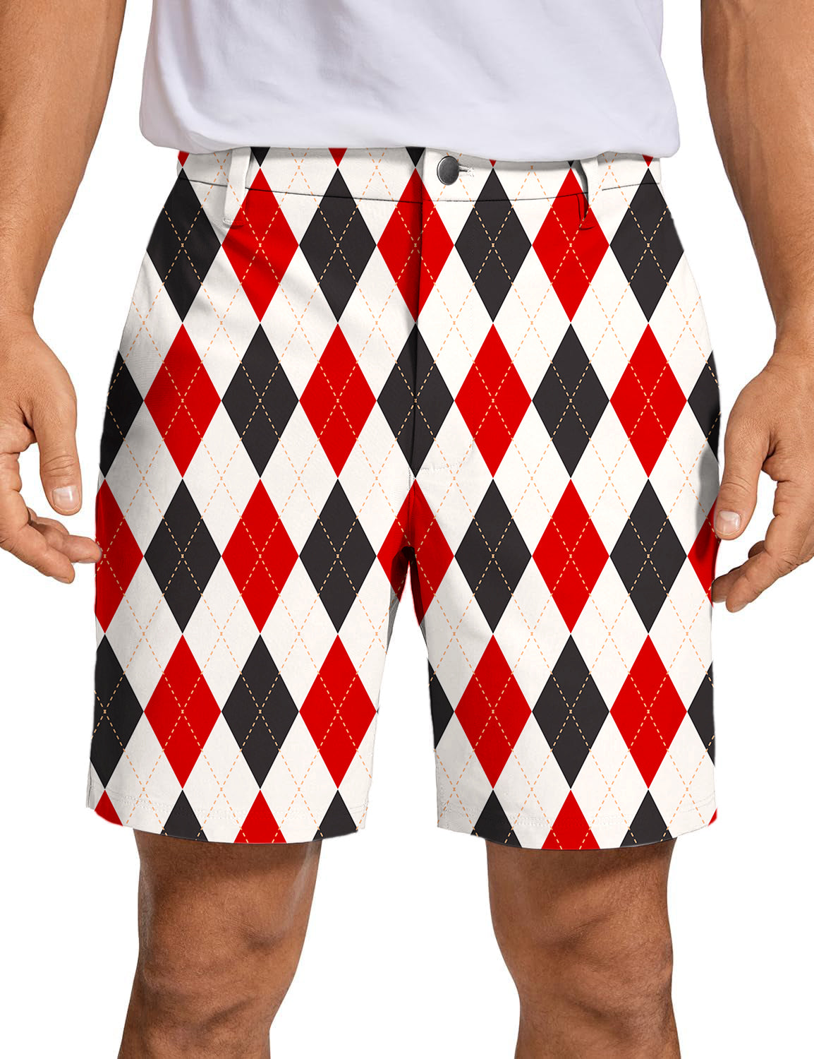 Argyle Men's  Red black grid Golf Shorts