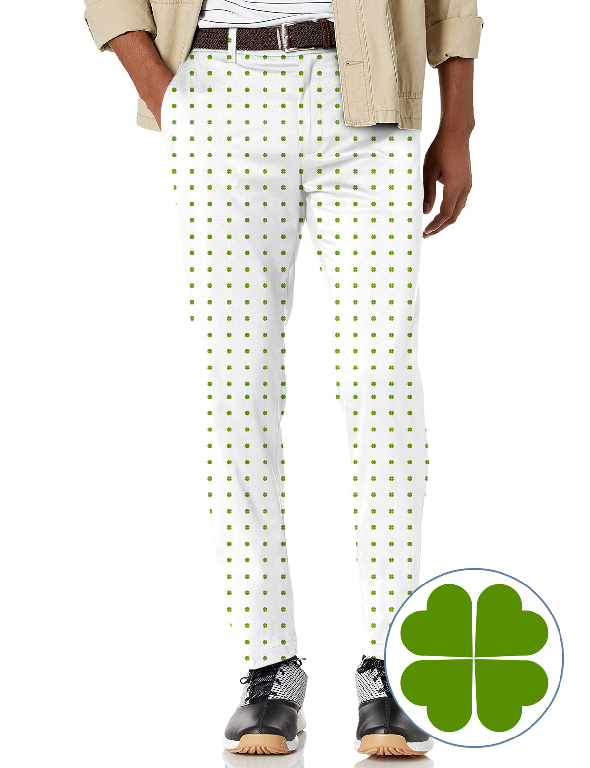 Men's Lucky Four-Leaf Clover Stretch Golf Pants
