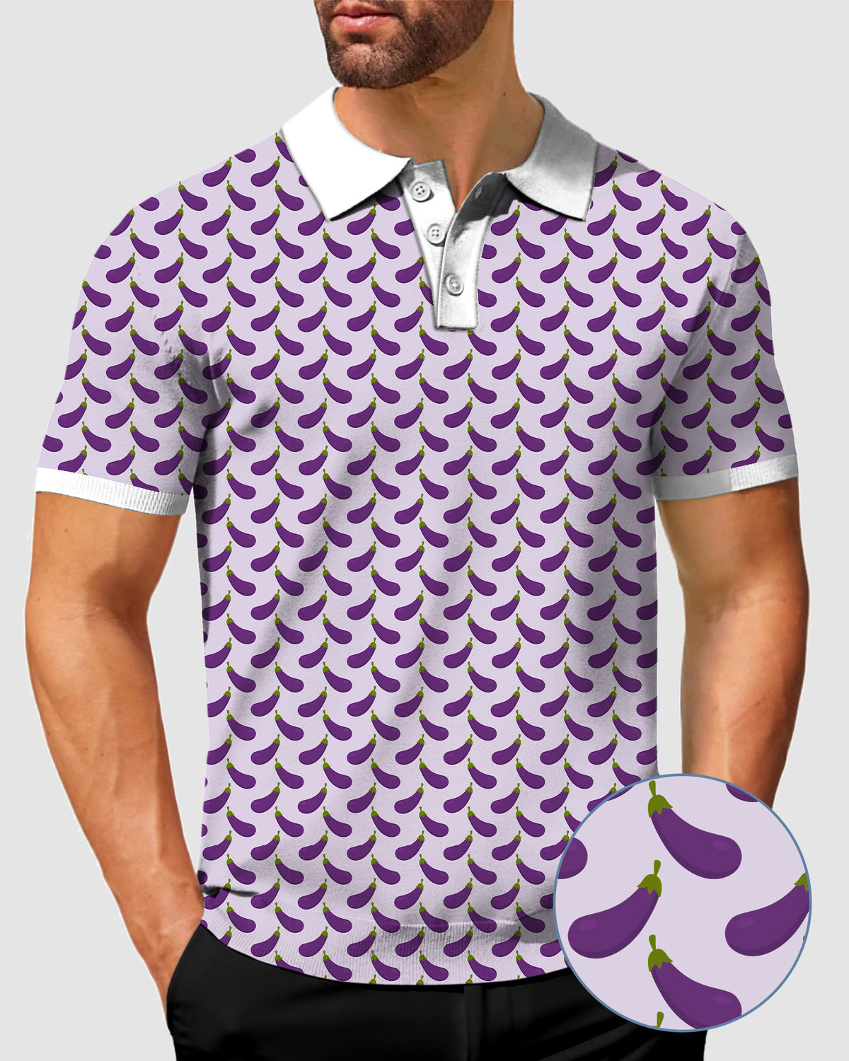 Men's Purple eggplant Polo