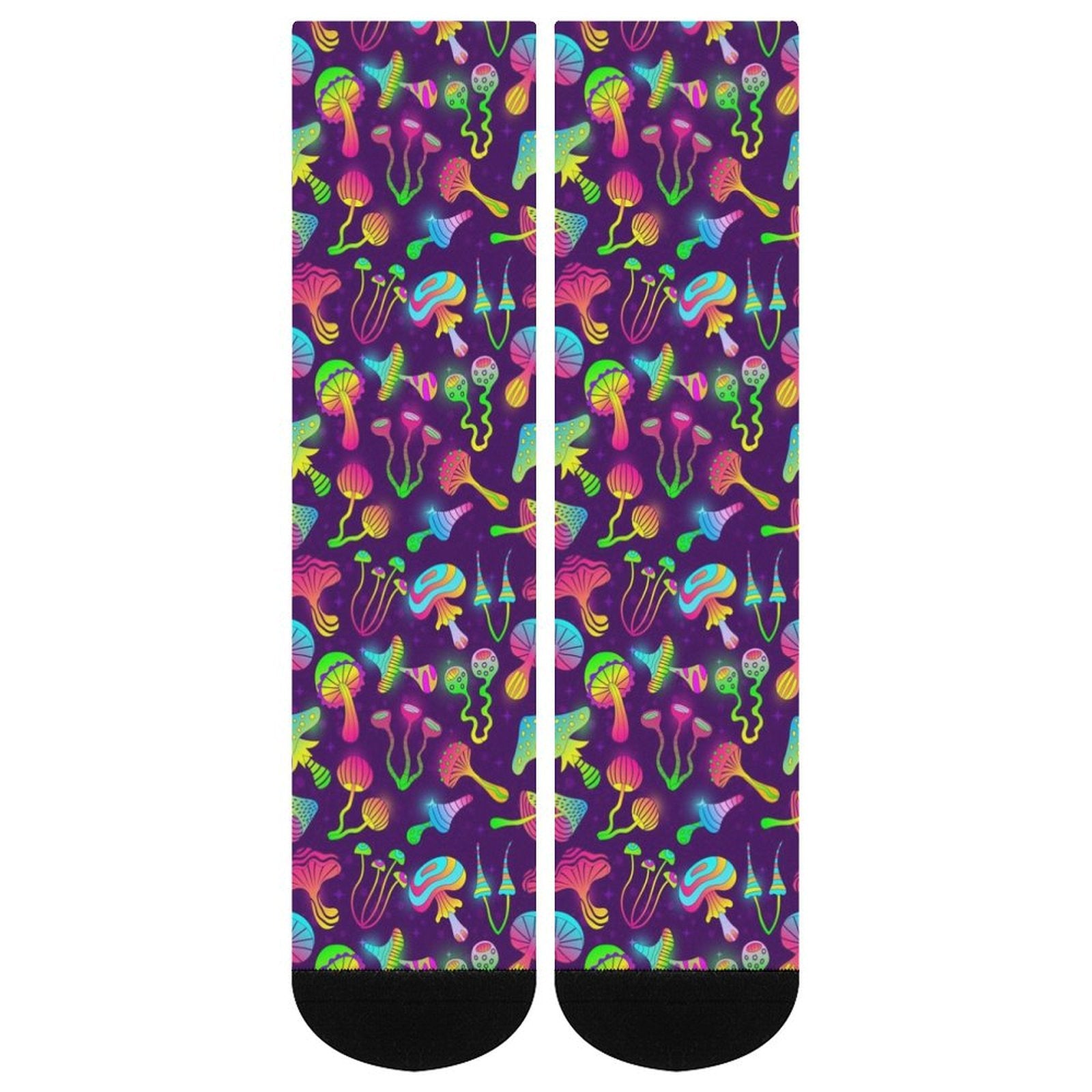 Neon Mushroom Prined socks Gifts for Men Women