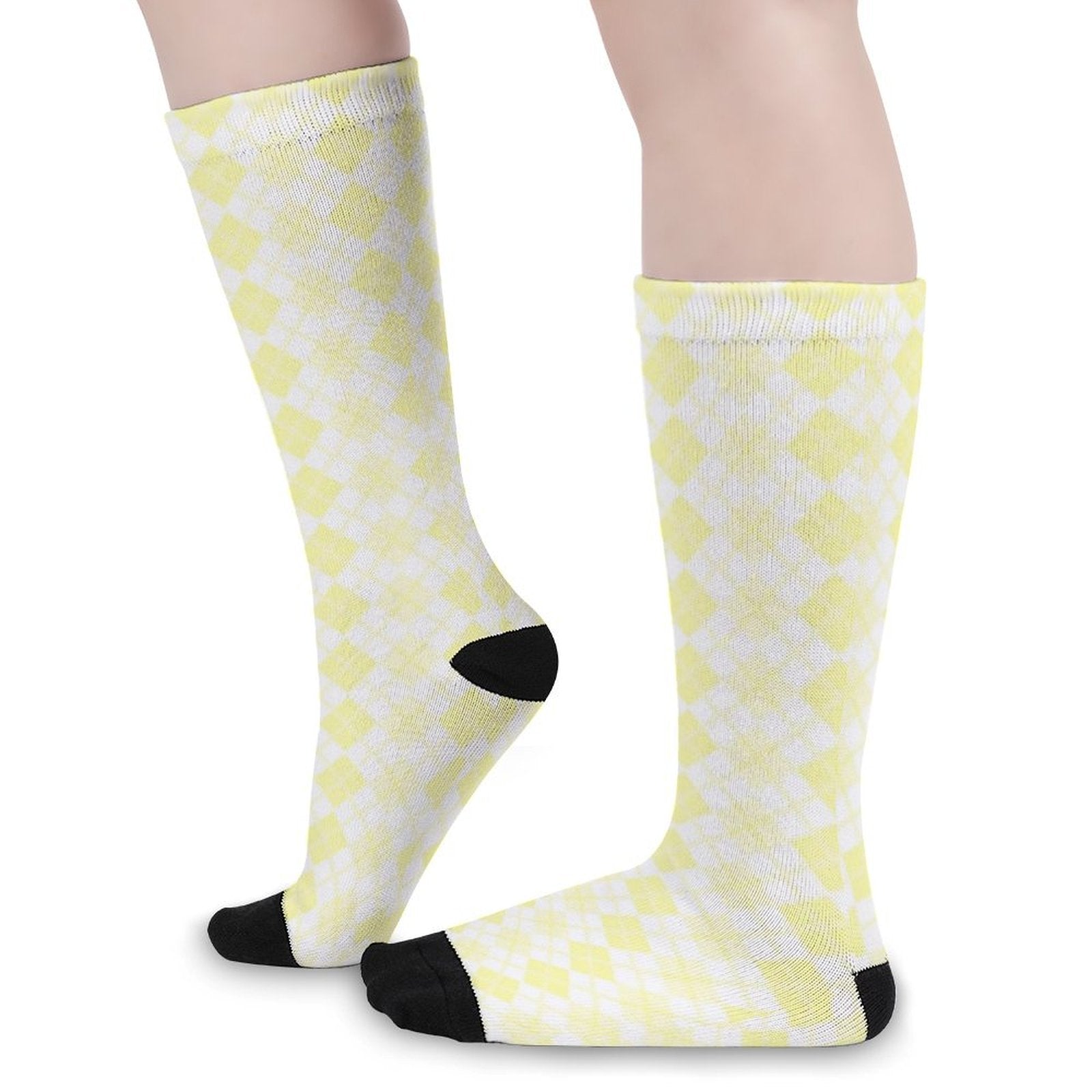 Argyle yellow grid Prined socks Gifts for Men Women