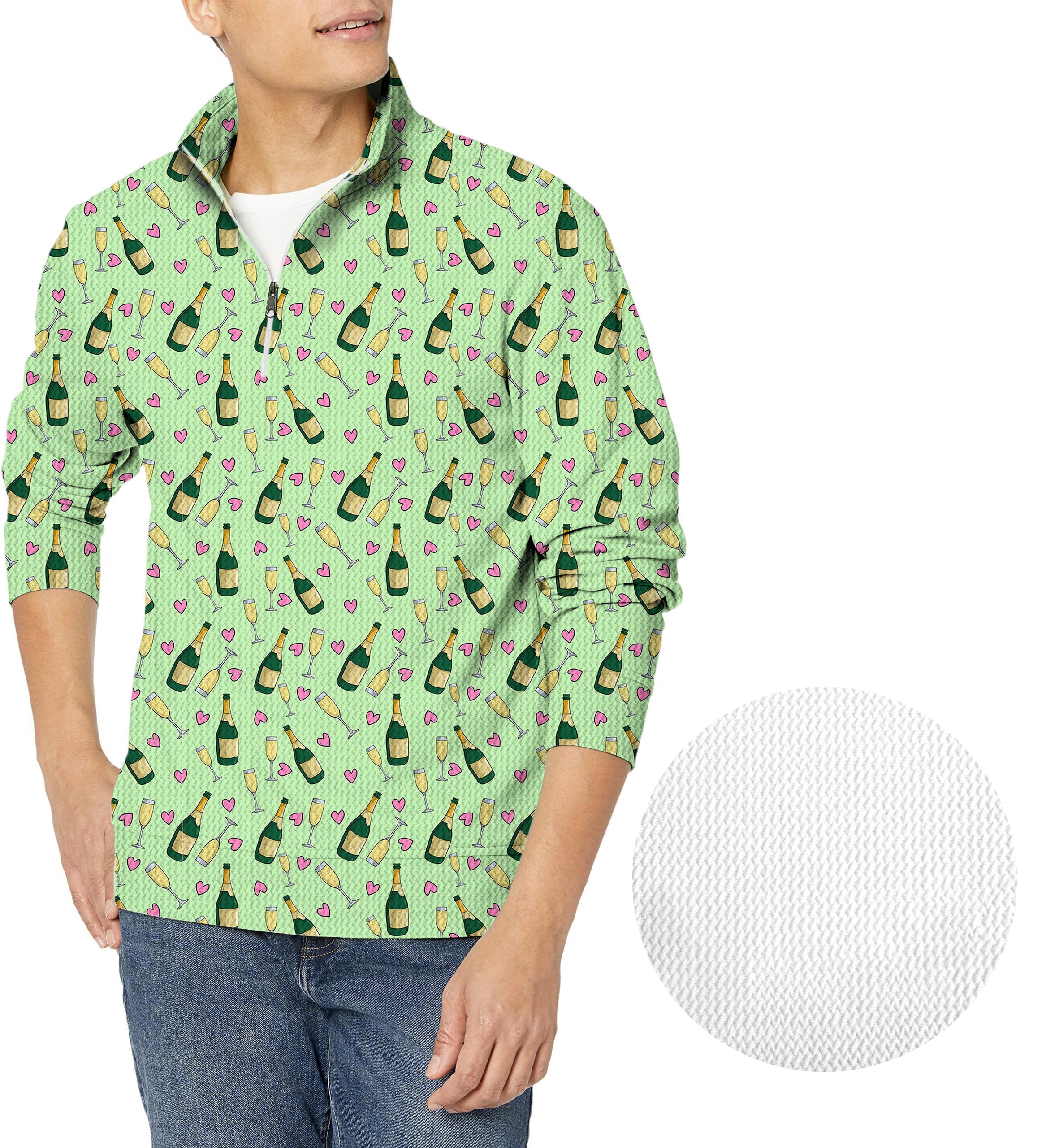 Friday Feeling-Men's Golf Waffle Zipper Pullover