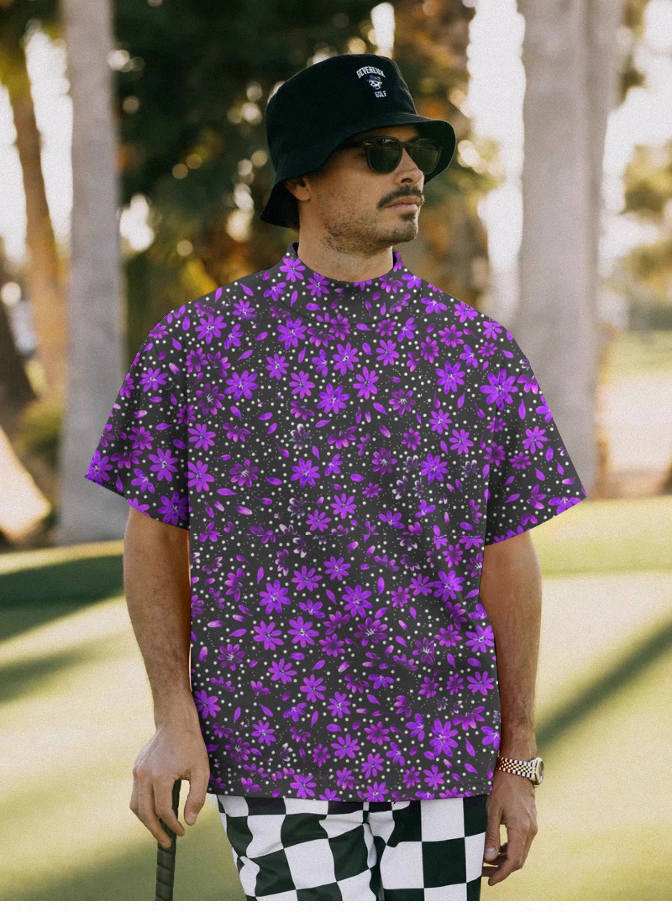 Men's Infinite Daisy Pullover High neck Long/Short sleeve T-Shirt