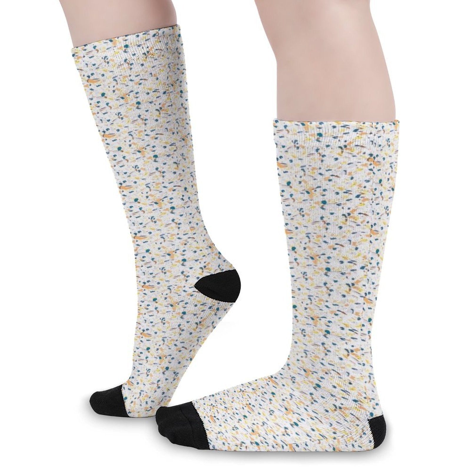 Yellow terrazzo Prined socks Gifts for Men Women