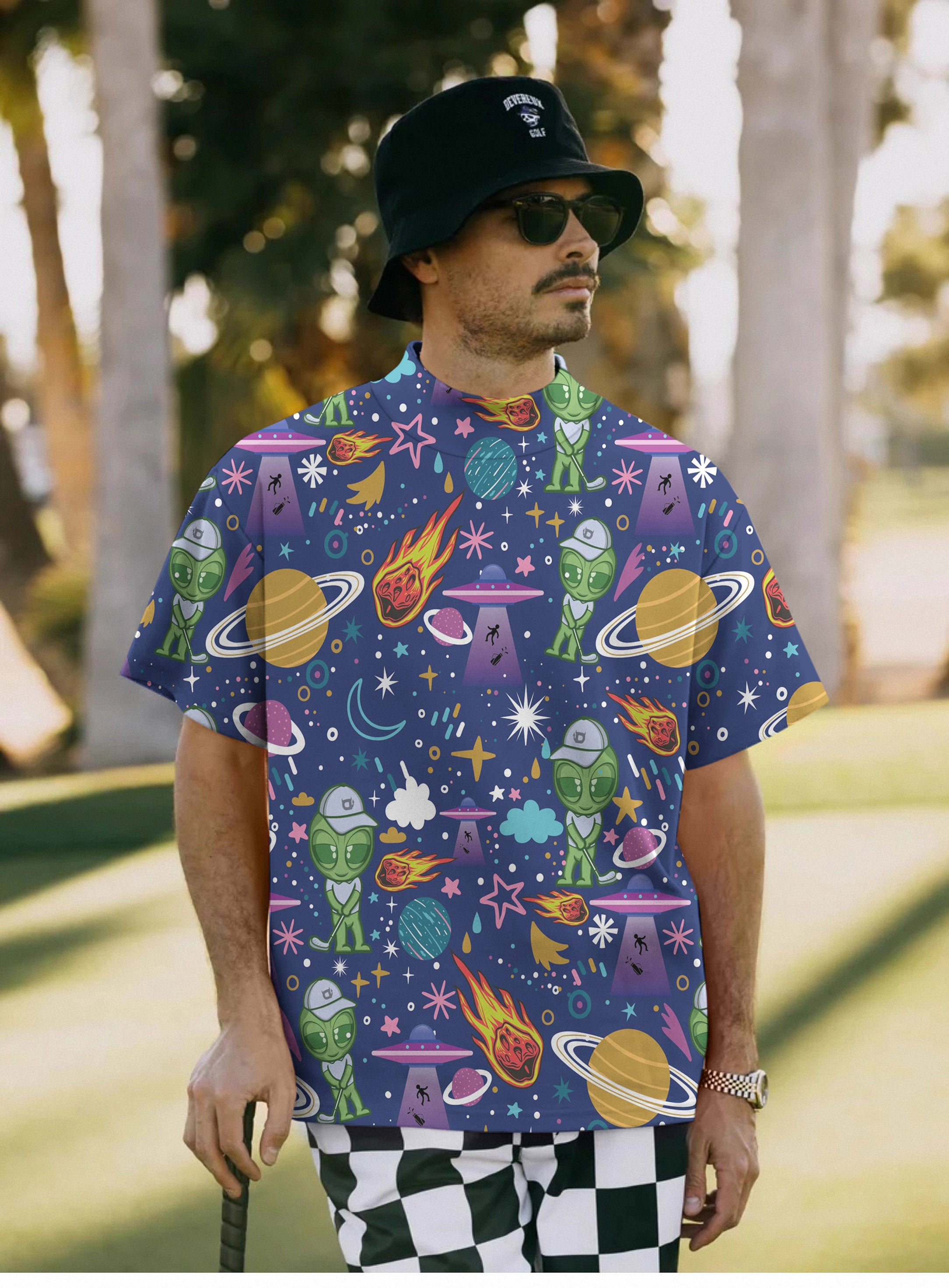 Men's Alien Army Pullover High neck Long/Short sleeve T-Shirt