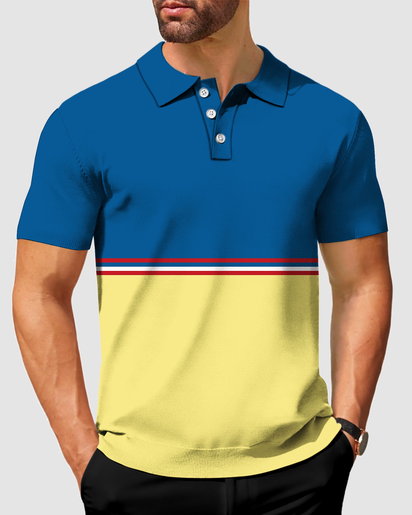 Men's Mix Horizontal Stripes-Stripe Series Polo