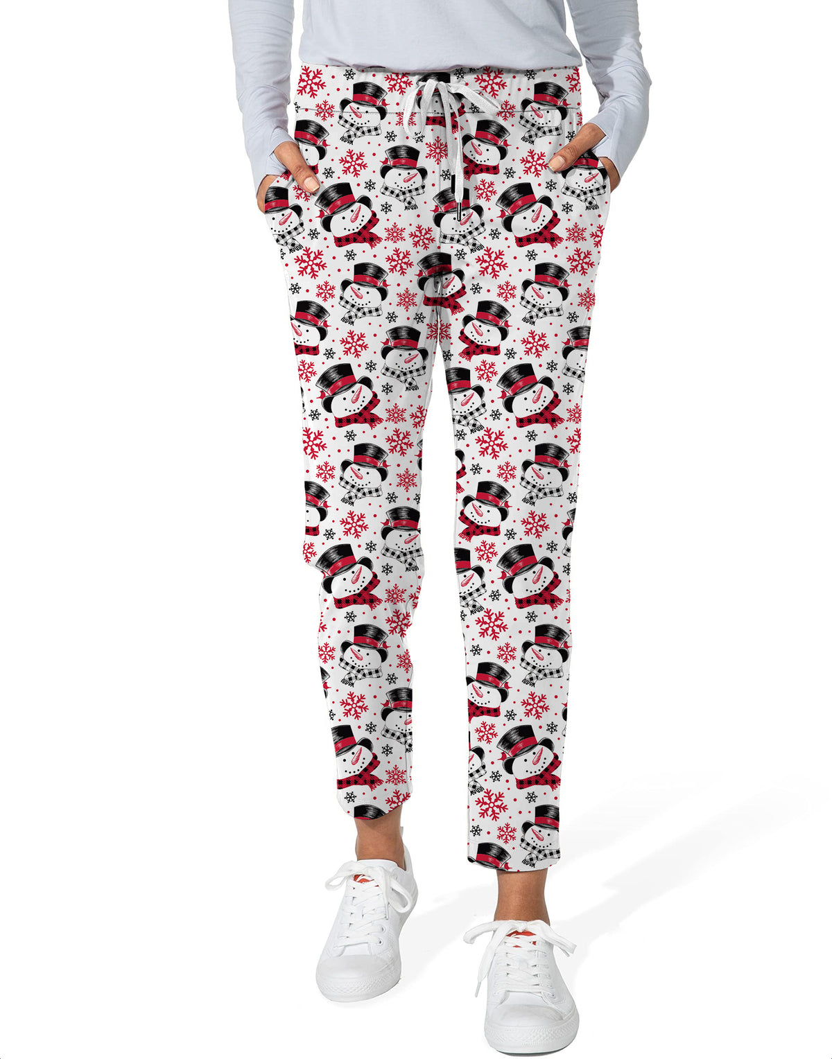 Christmas Snowman Women's 7/8 Stretch Ankle Golf Pants