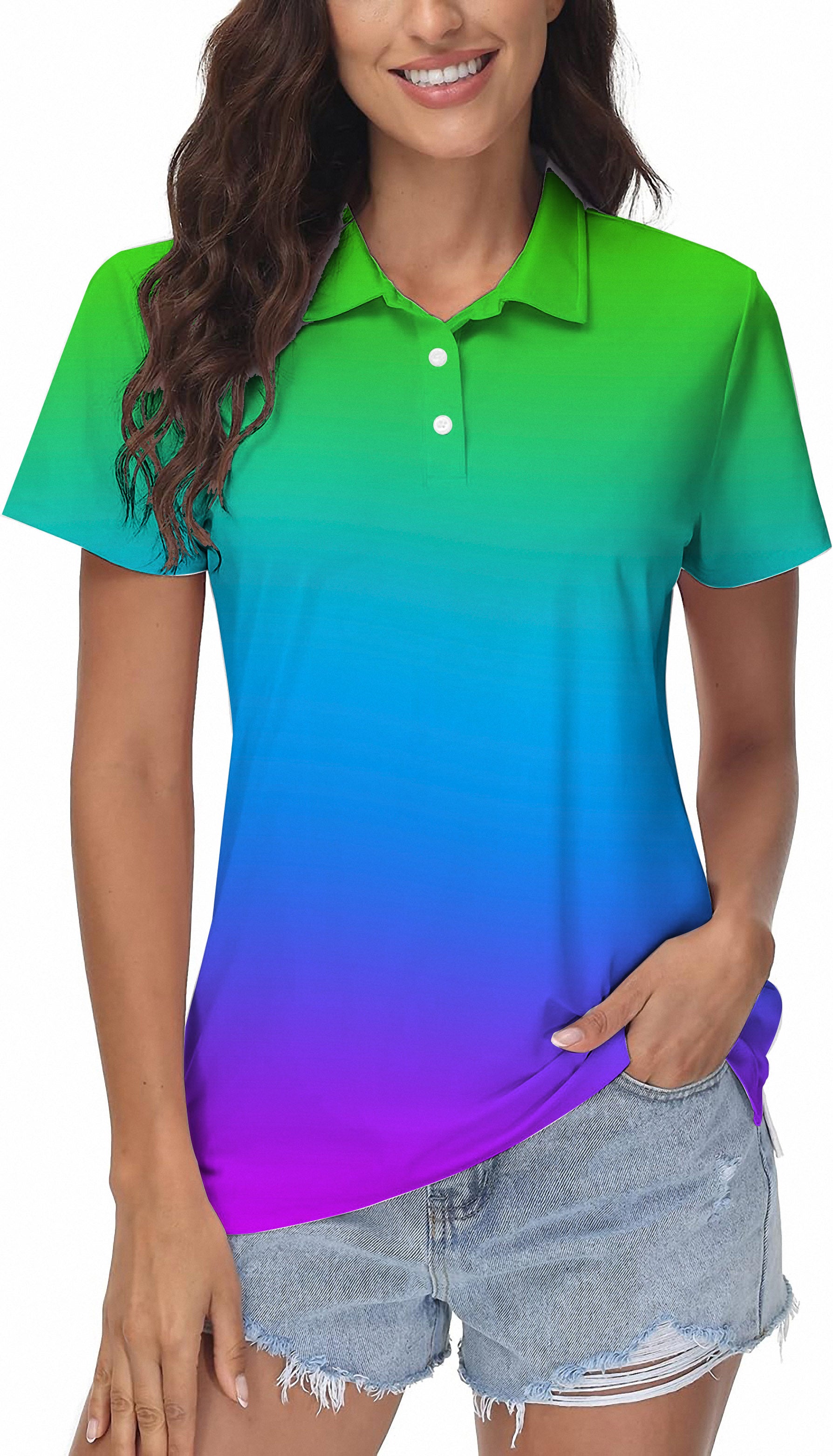 Women's Neon Gradients Golf Polo