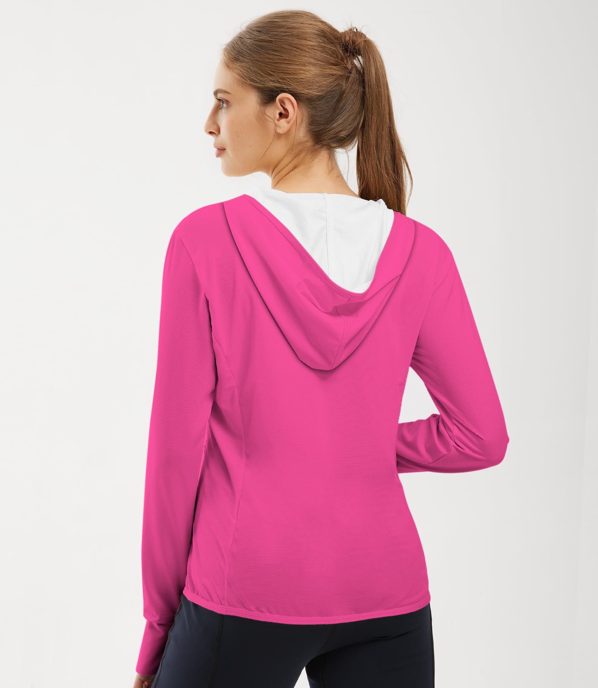 Women's Outdoor pure fuchsia Golf Sun Protection Slim Fit zip hoodies