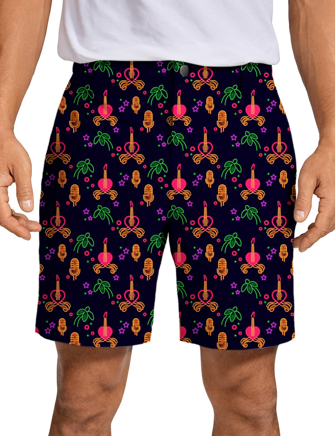 Men's Neon guitar Golf Shorts