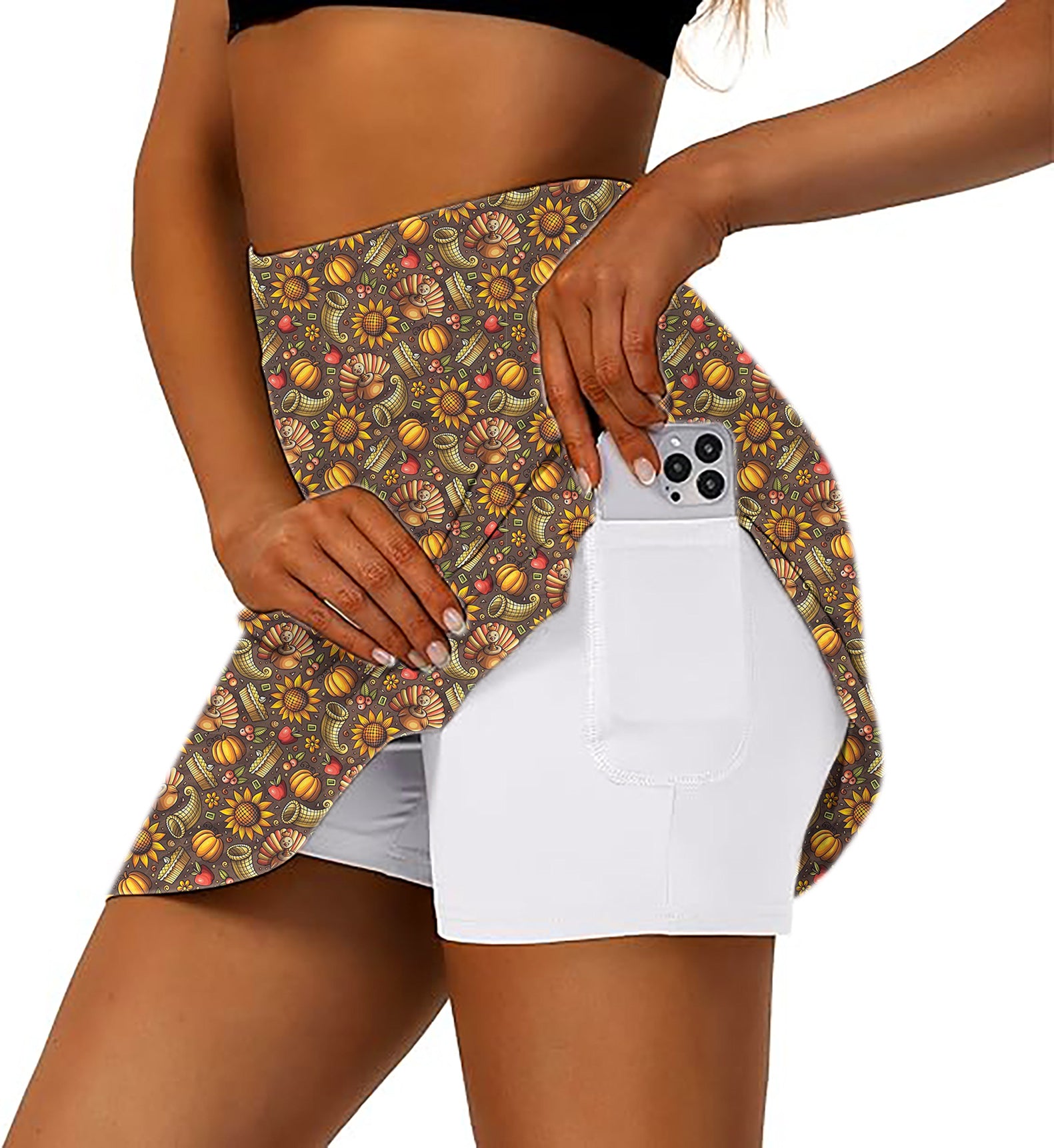 TurkeyTime Women's Athletic Golf Skorts Flared Skirts