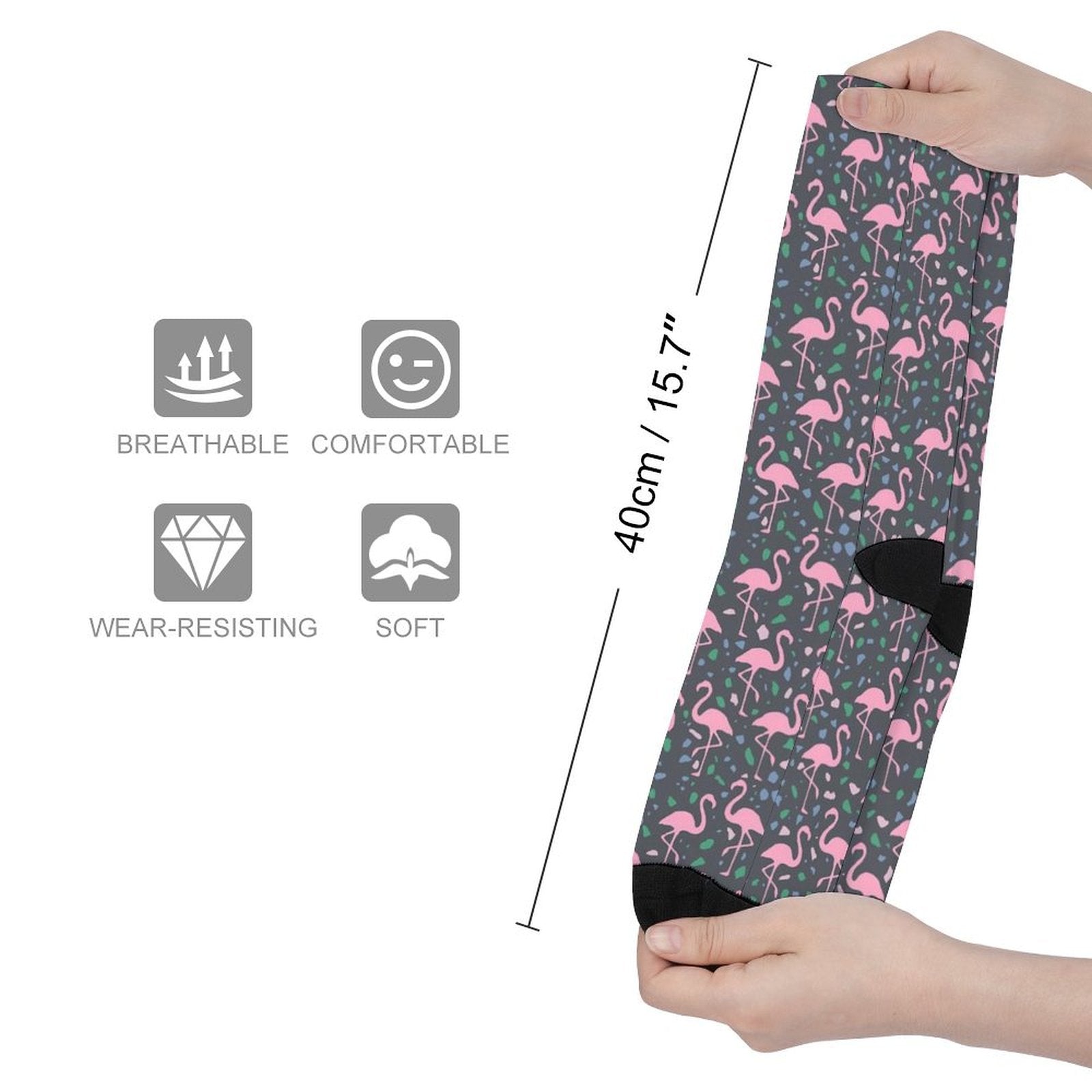 Terrazzo Flamingo Prined socks Gifts for Men Women